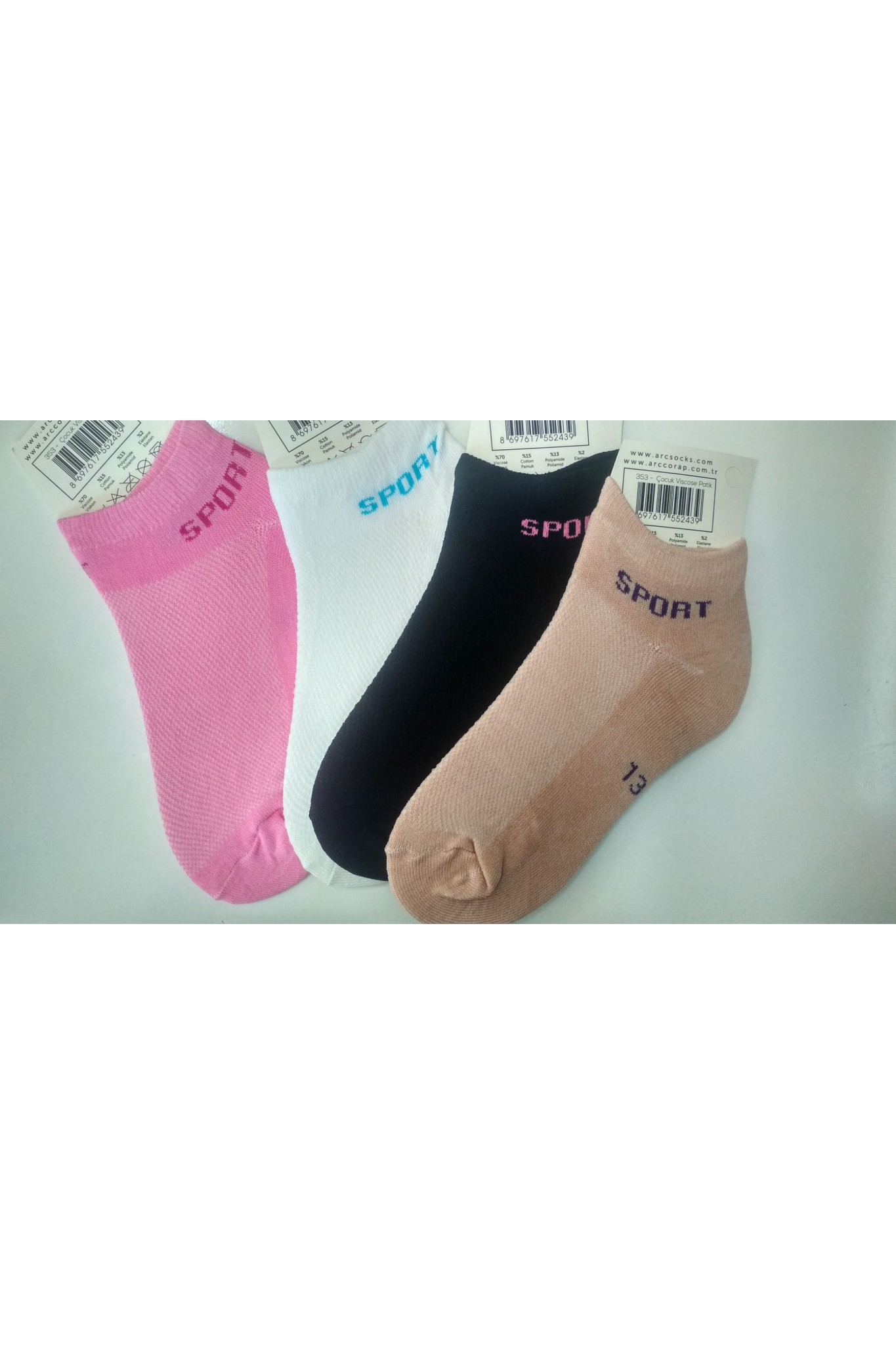 A.R.Ç Çocuk Bambu Viskon Patik 12'li