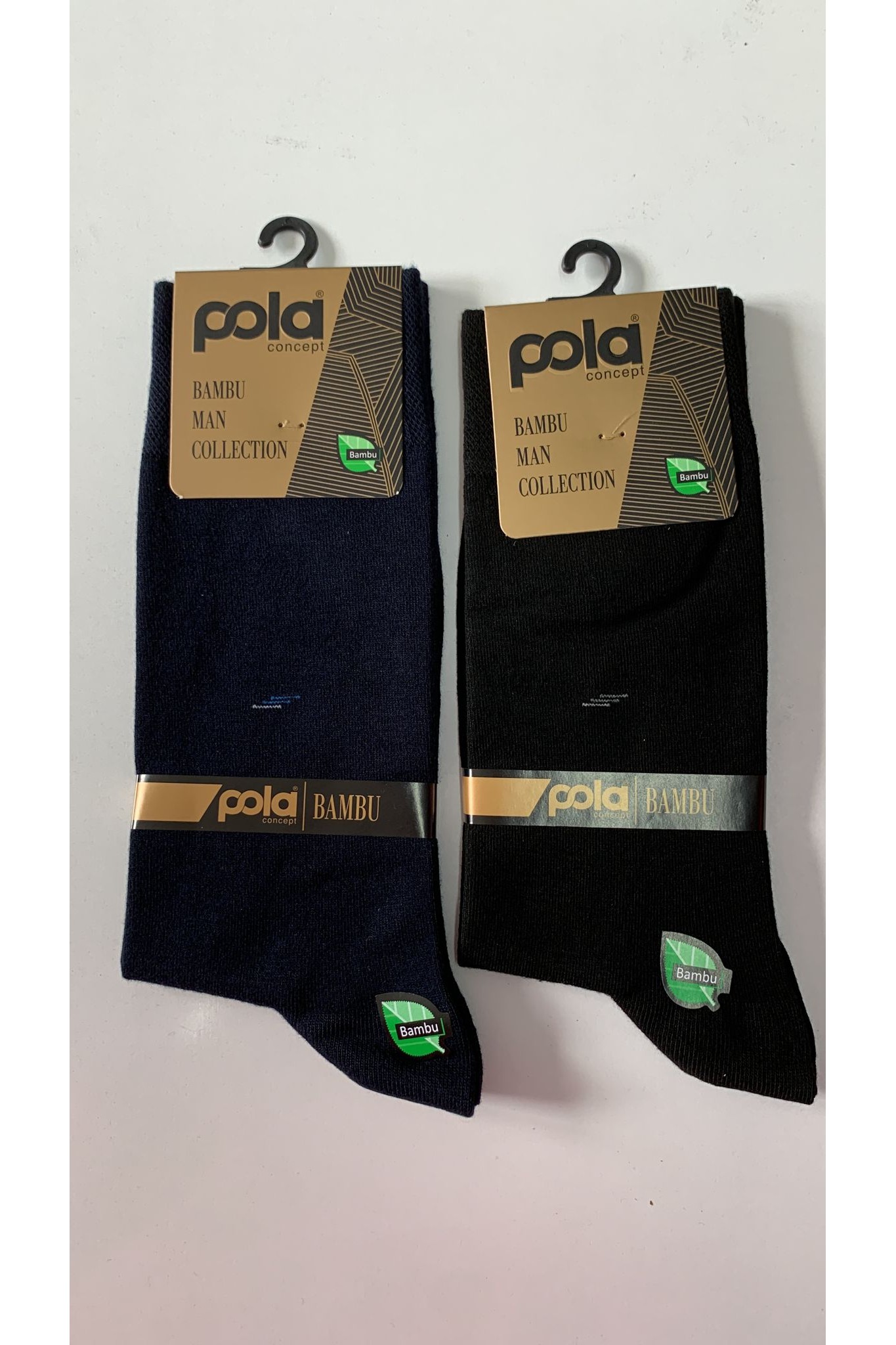 Pola Erkek Kışlık Bambu Kahve Renk Cızgılı Kutu Çorap 12'li