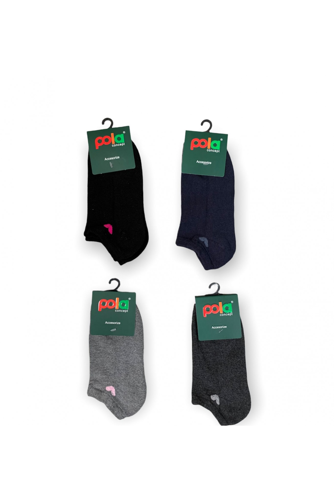 Pola Kadın Patik Yeşil Renk Kutu 12'li