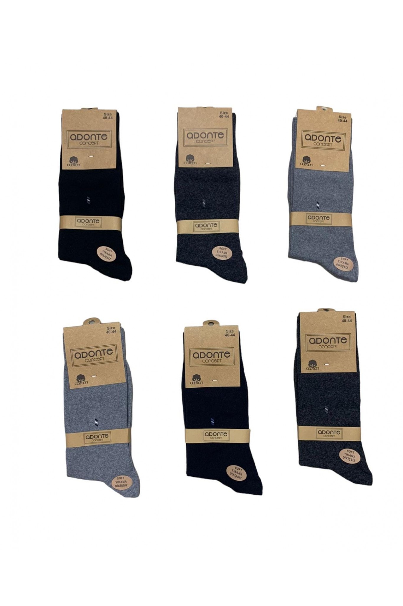 Adonte Erkek Dikişsiz Çorap 12'li