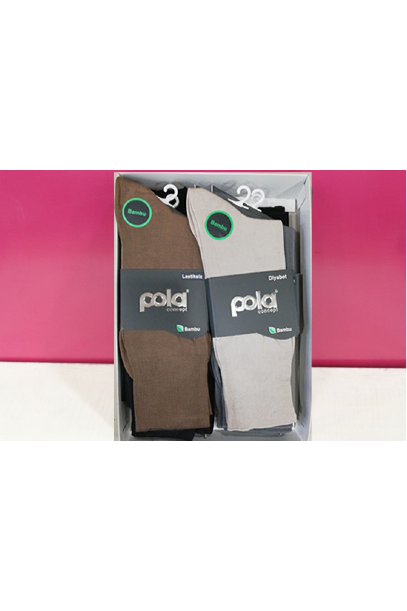 Pola Erkek Bambu Diyabet Çorap 12'li