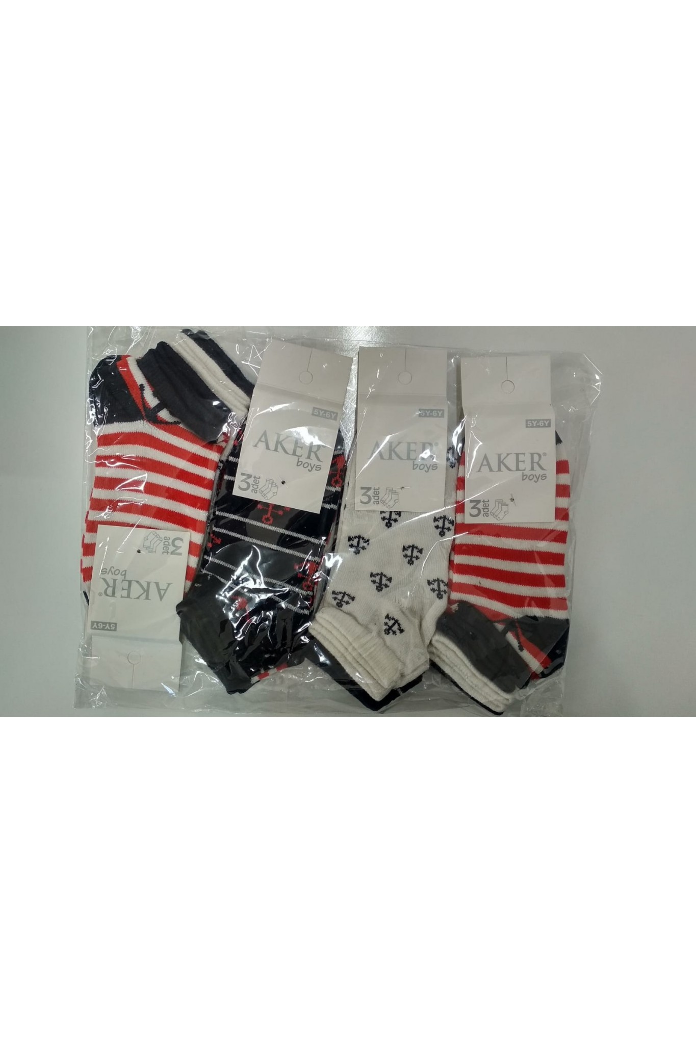 Aker Erkek Çocuk 3'lü Patik 4'li