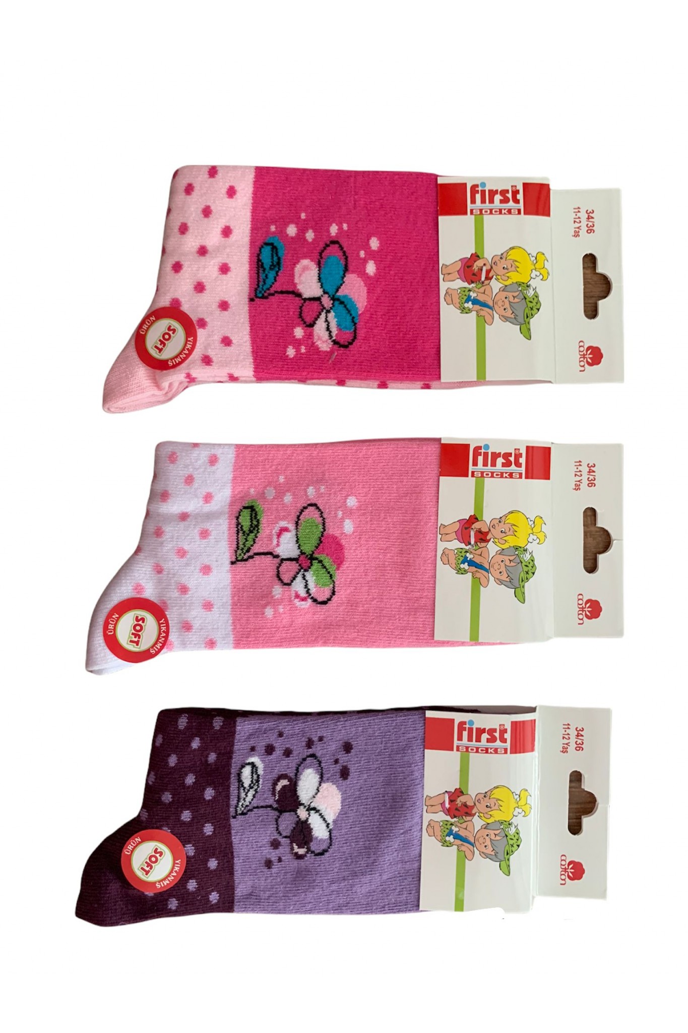 Fırs Yıkamalı Çocuk Çorabı 12'li