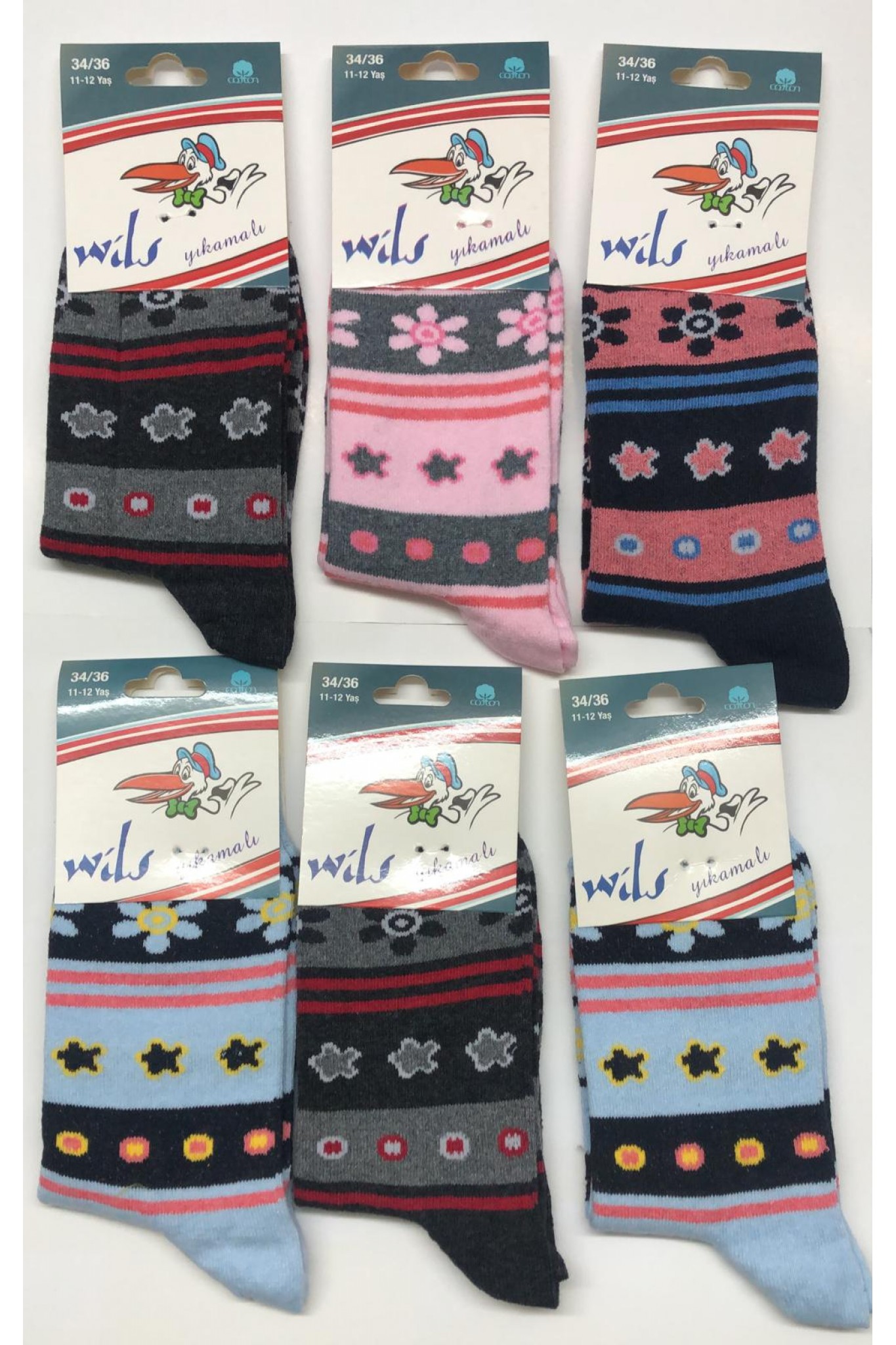 Wils Çocuk Yıkamalı Çocuk Çorabı 12'li