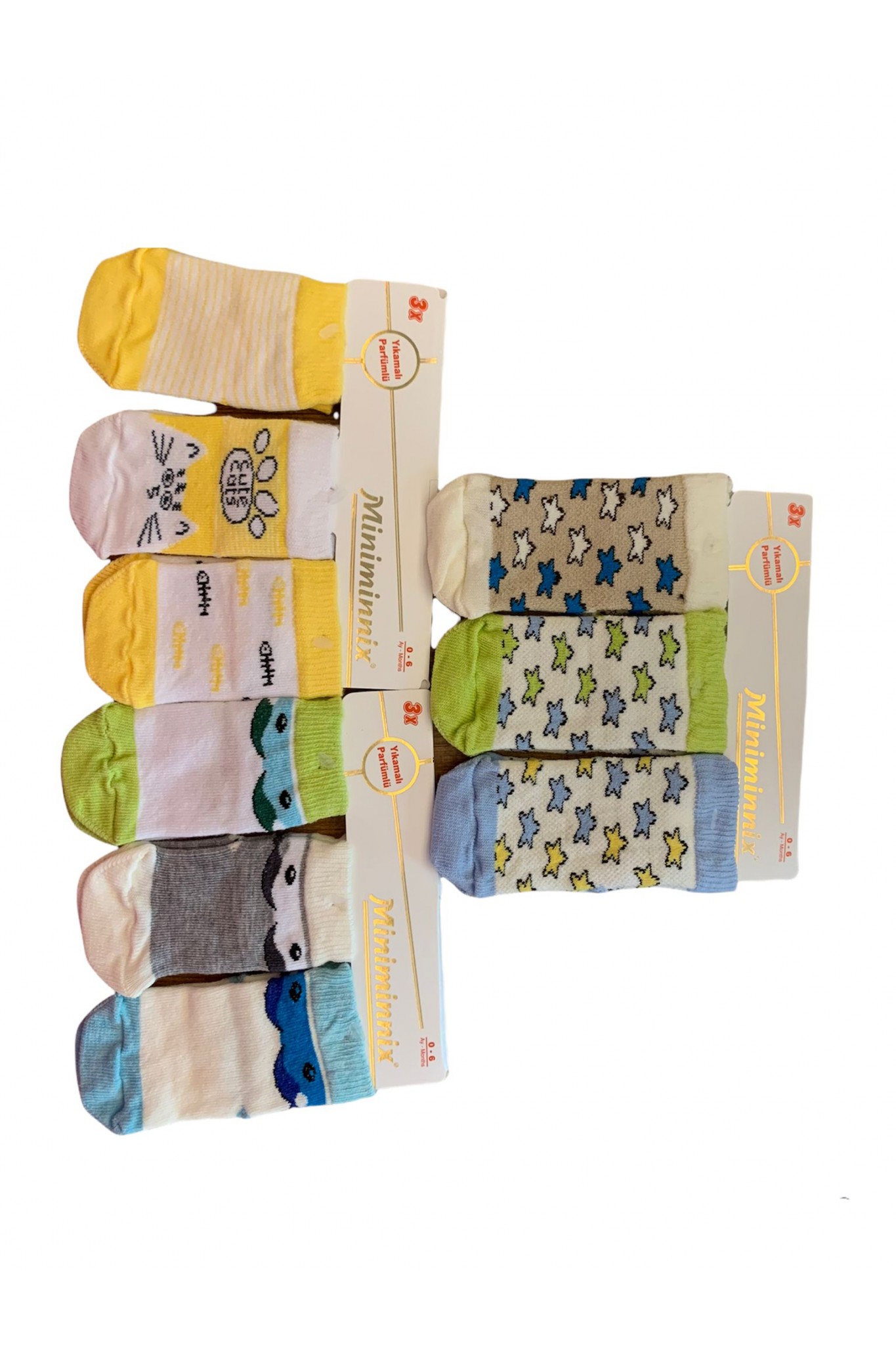 Miniminnix Bebe Üçlü Çorap 4'lü