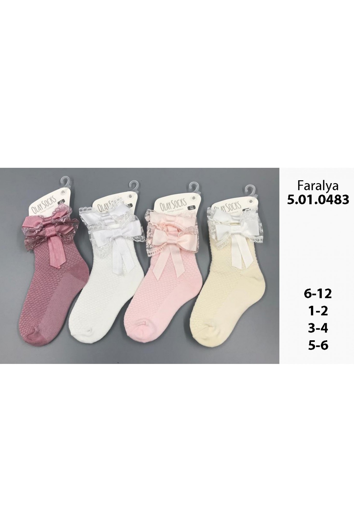 Olay Socks Büyük Fiyonk Çorap 12'li
