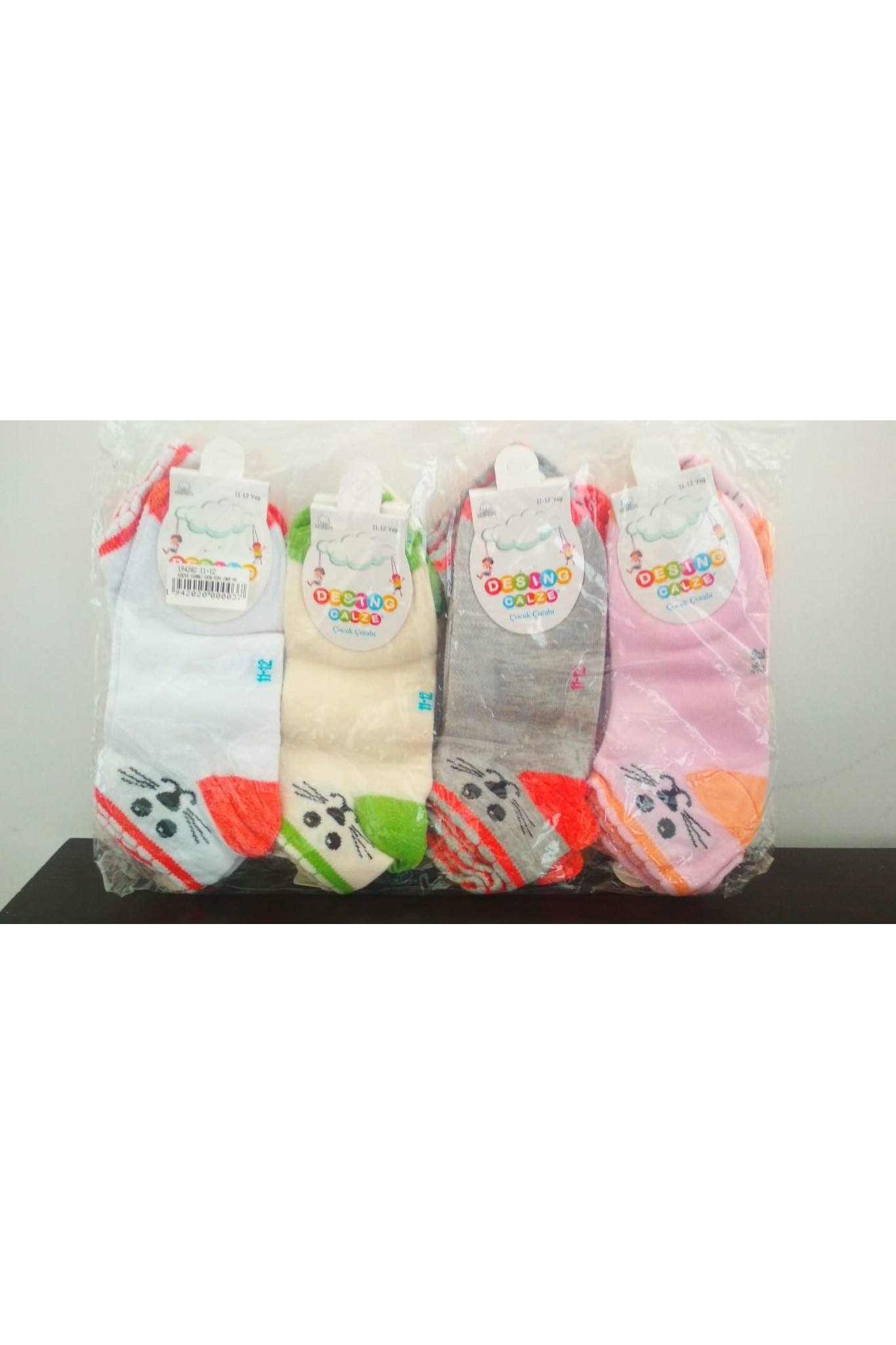 Desing Calze Yıkamalı Cocuk Penye Çorap 12'li