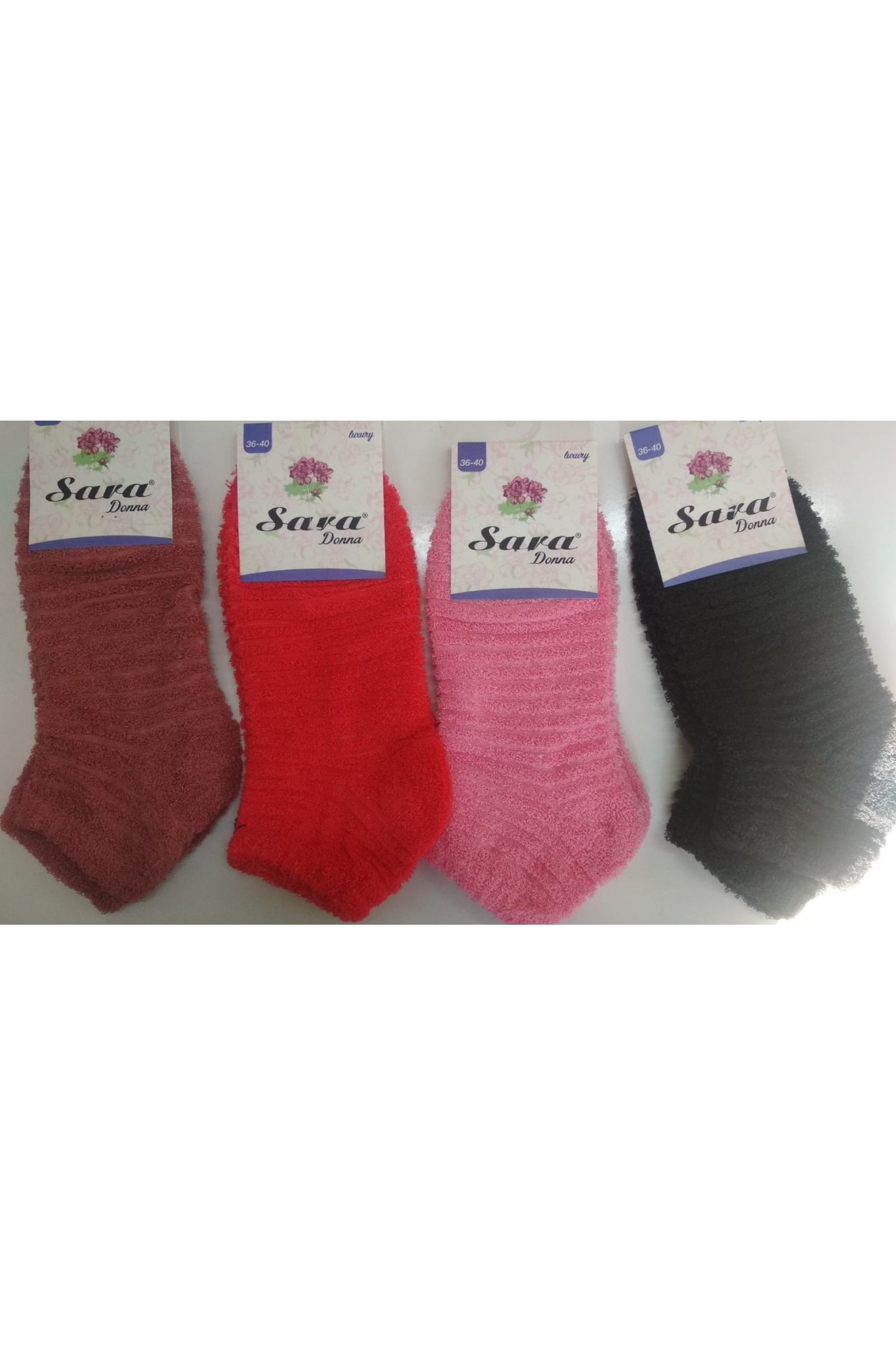 Sara Donna Kadın Ters Havlu Patik 12'li