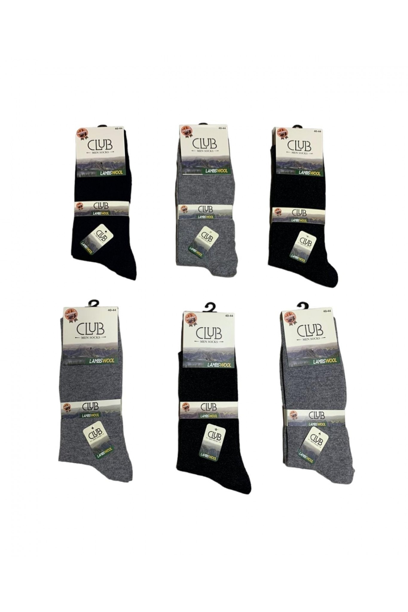 Clup Erkek Lambswool İnce Yün Çorap 12'li