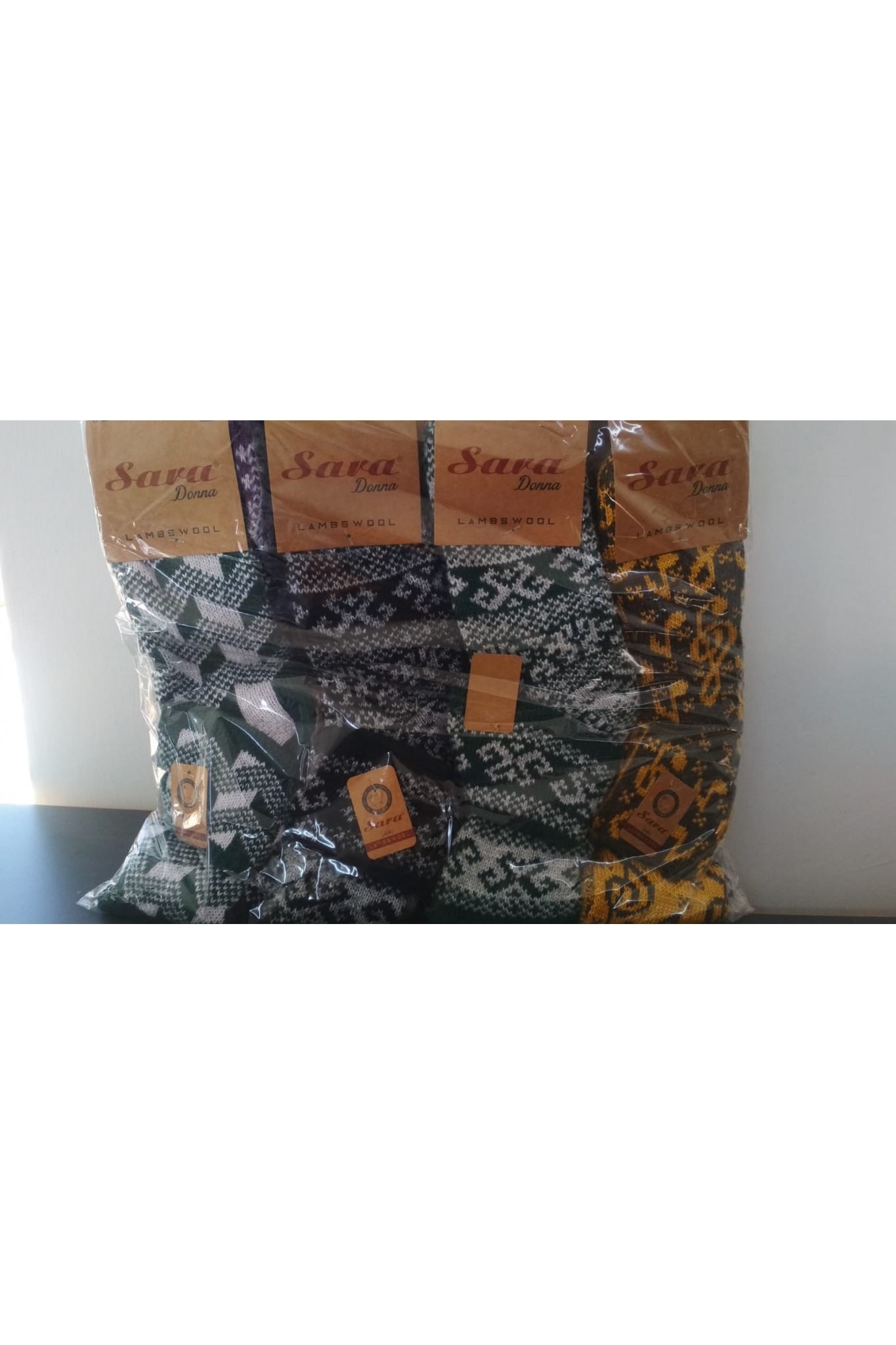 Sara Donna Kadın Thermal Lambswool Yun Çorap 12'li