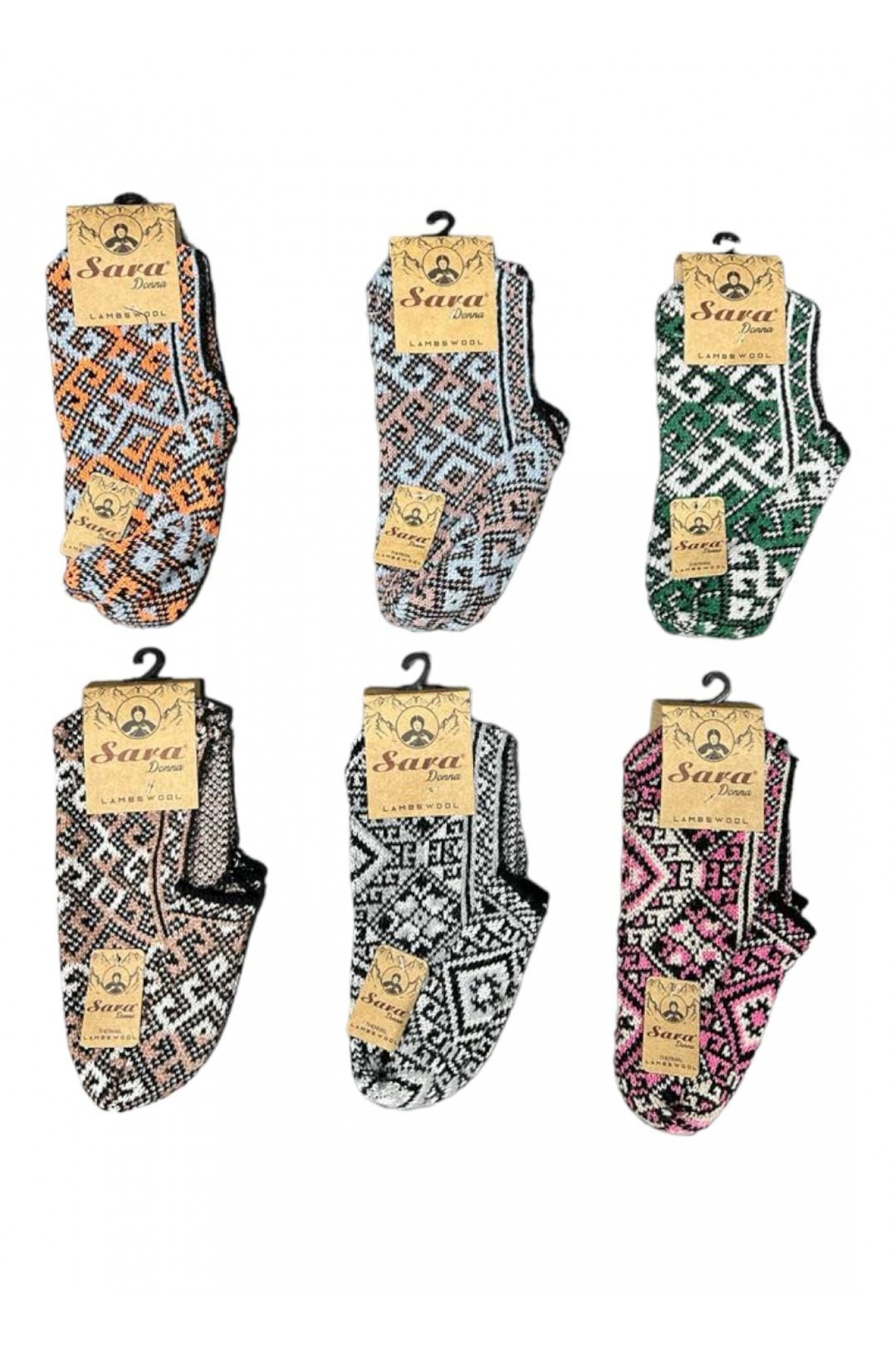 Sara Donna Lambsswoll Anne Motif Patik 12'li