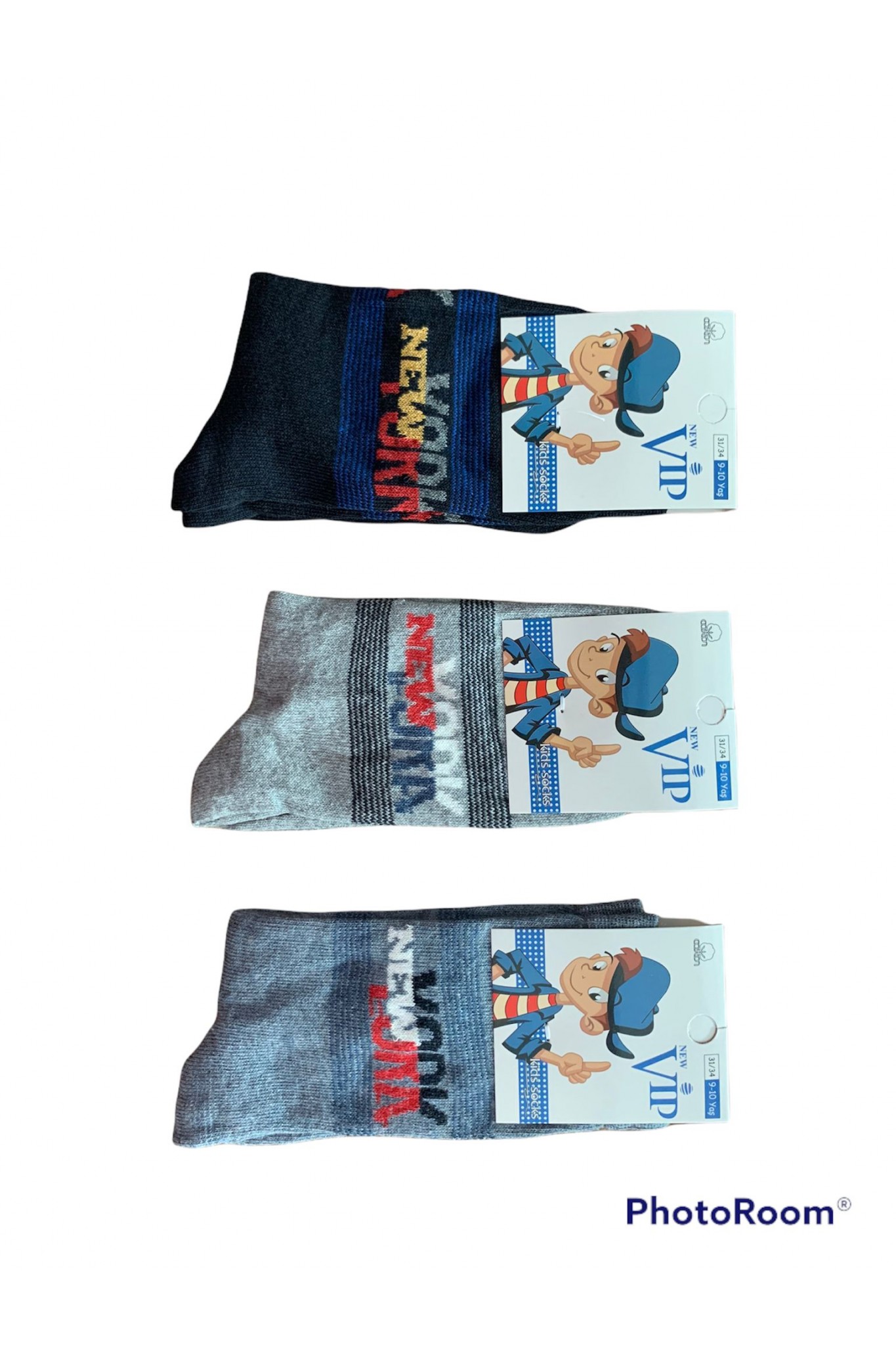 Vip Erkek Çocuk Yıkamalı Çorap KOD:201 12'li