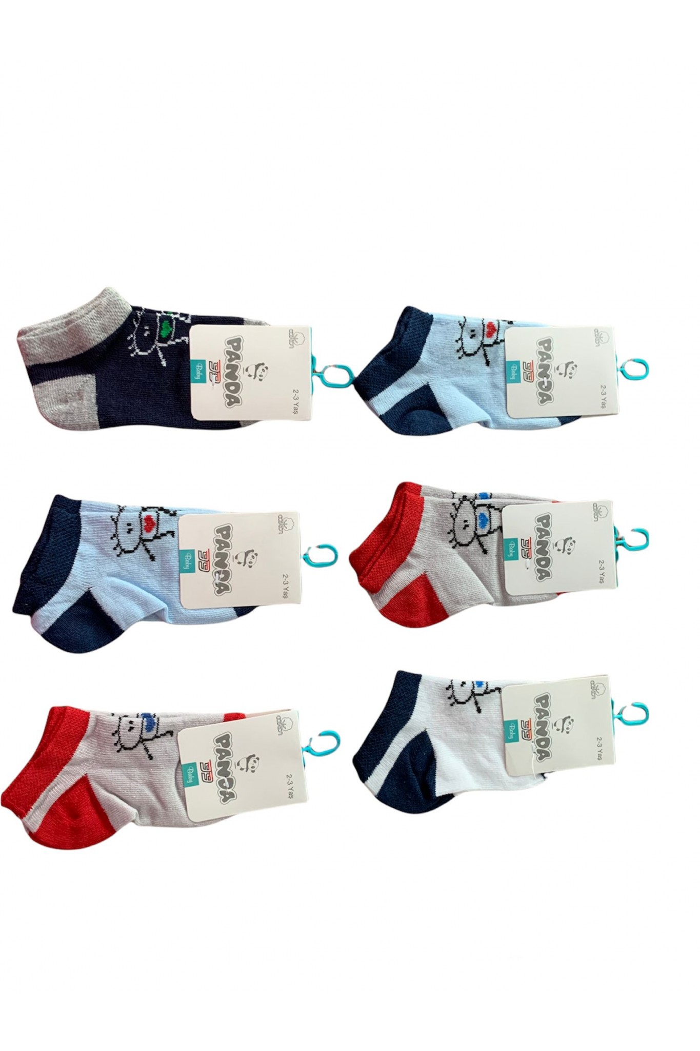 Panda Erkek Bebe Yıkamalı Patik KOD:P06 12'li