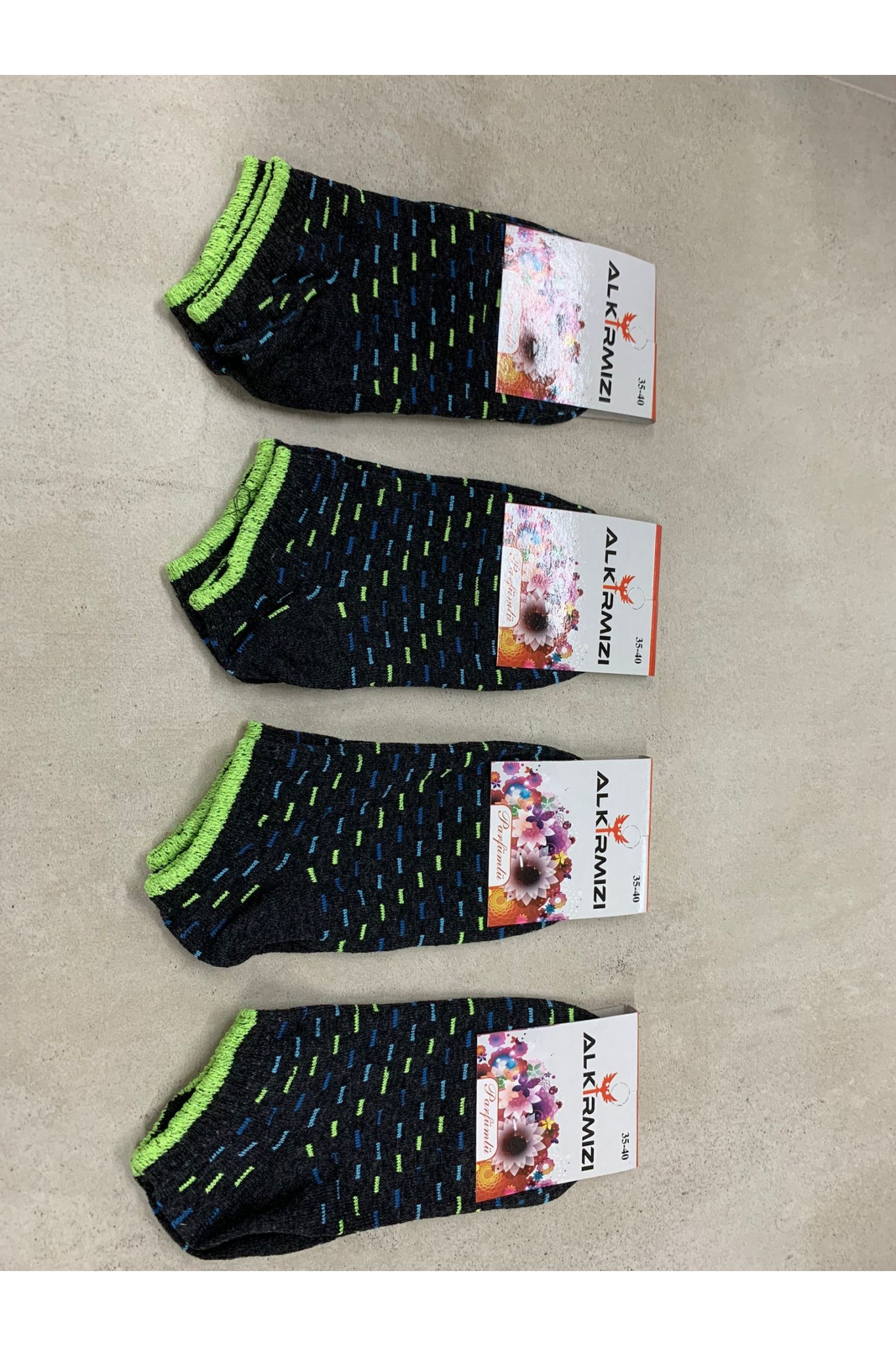 Alkırmızı Kadın Patik 12'li