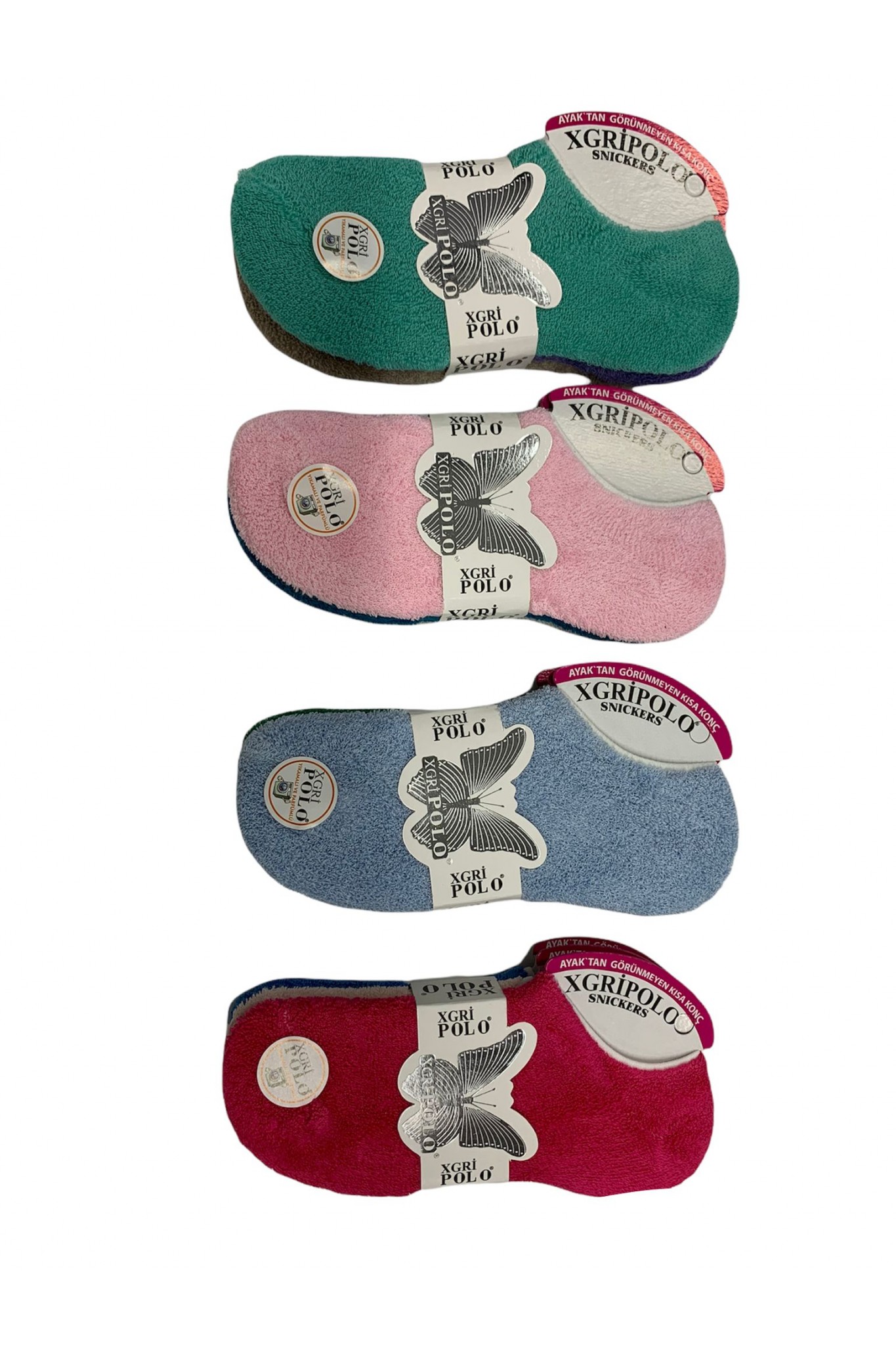 Xgripolo Kadın 3'lü Ters Havlu Sneaker 4'li