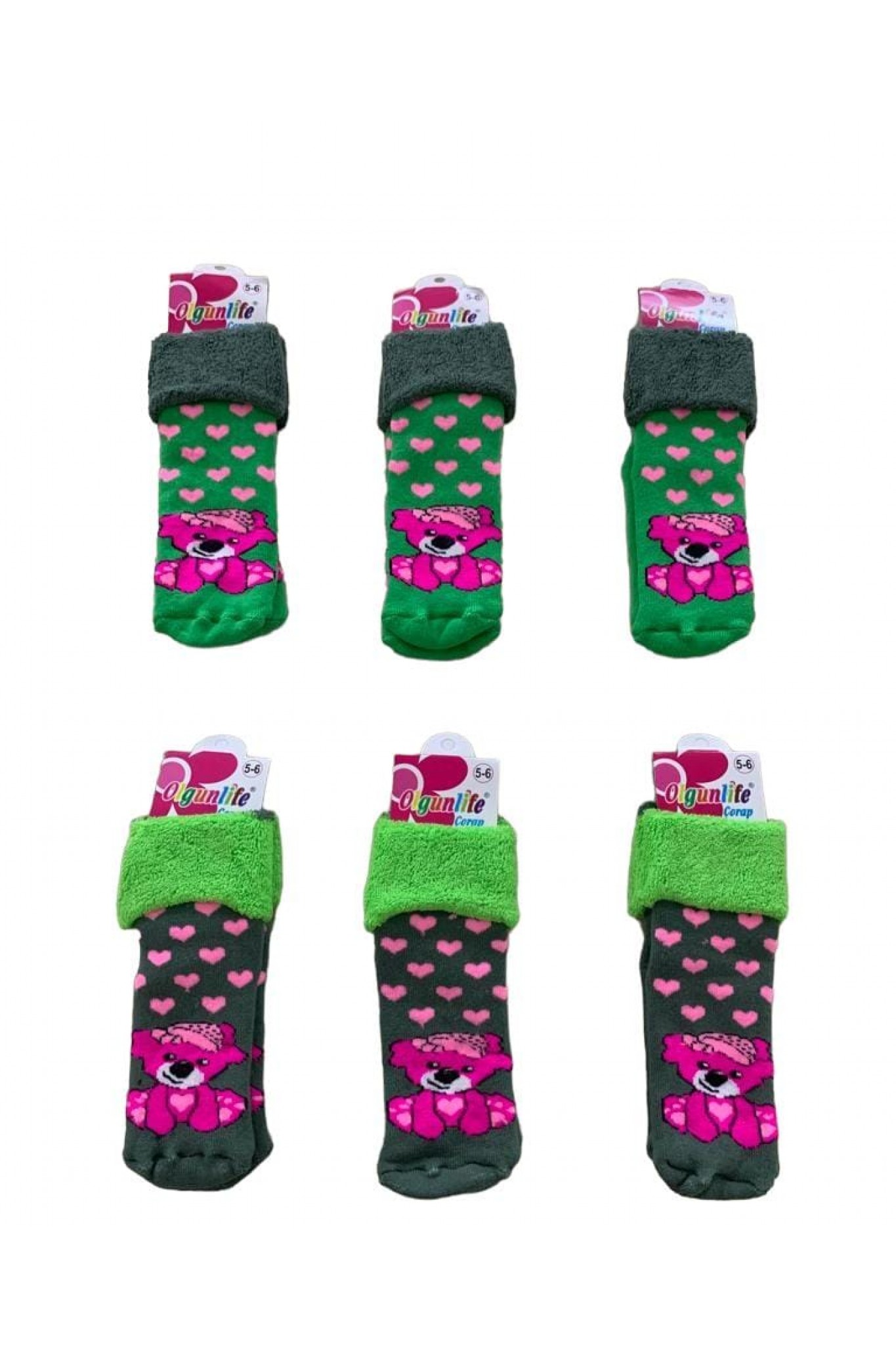 Xgripolo Çocuk Baskılı Havlu Abs'li Çorap 12'li