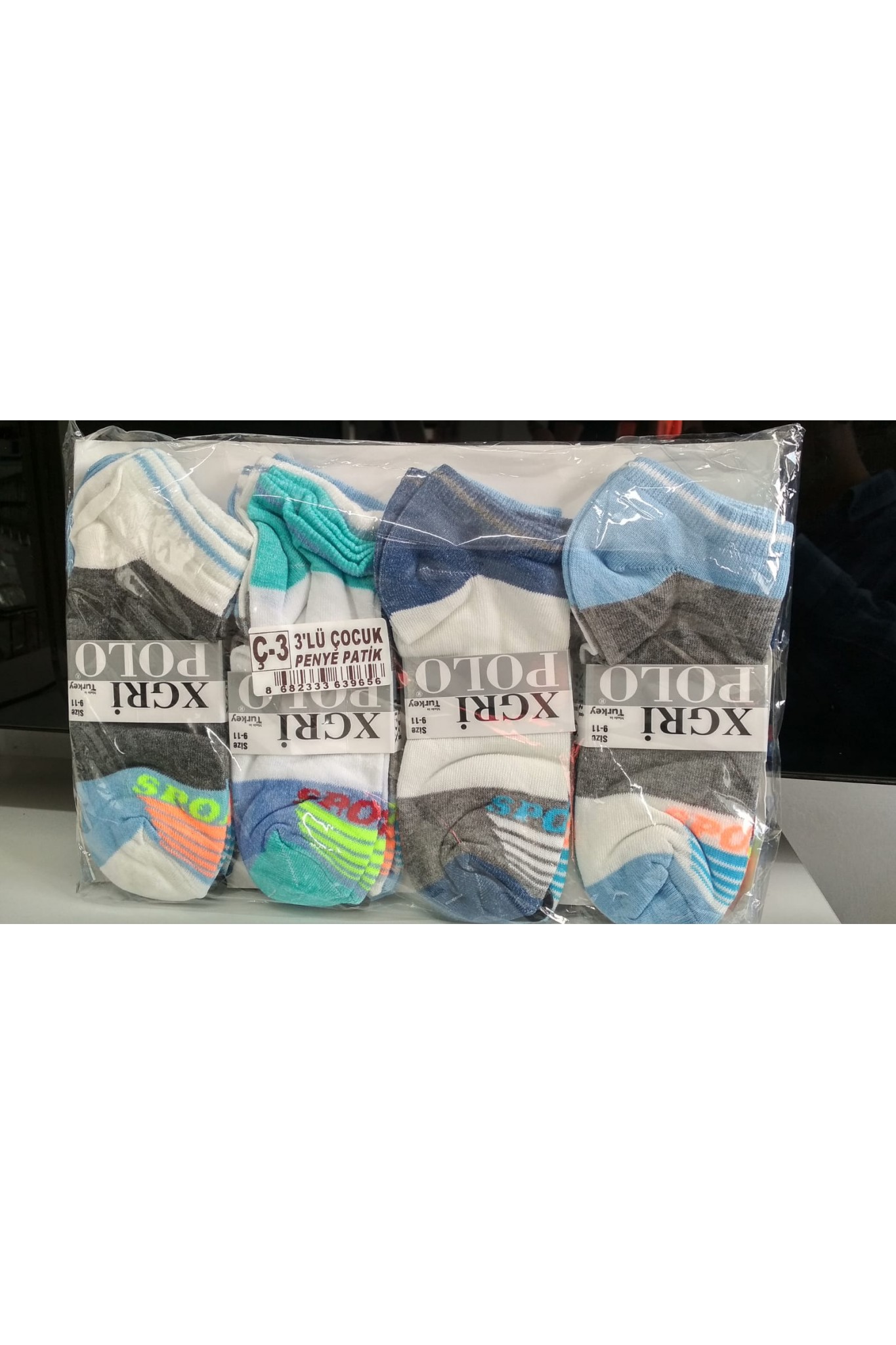 Xgripolo Çocuk 3'lü Penye Patik 4'li