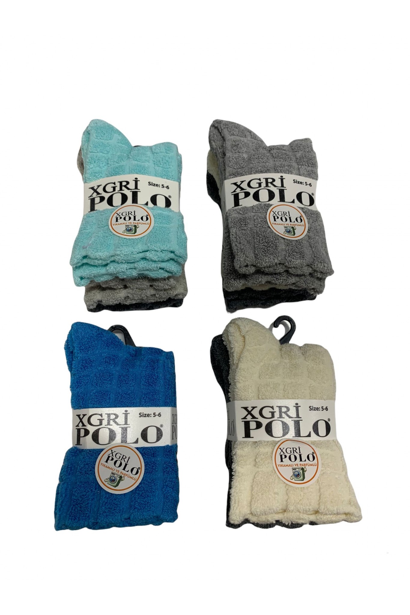 Xgripolo Çocuk 3'lü Ters Havlu Uzun Soket 4'li