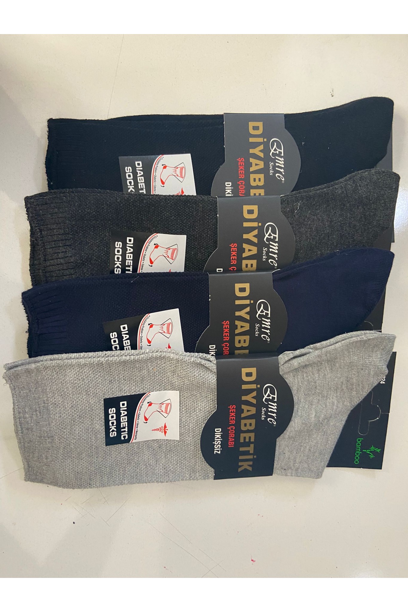 Emre Erkek Bambu Diyabetik Çorap 12'li