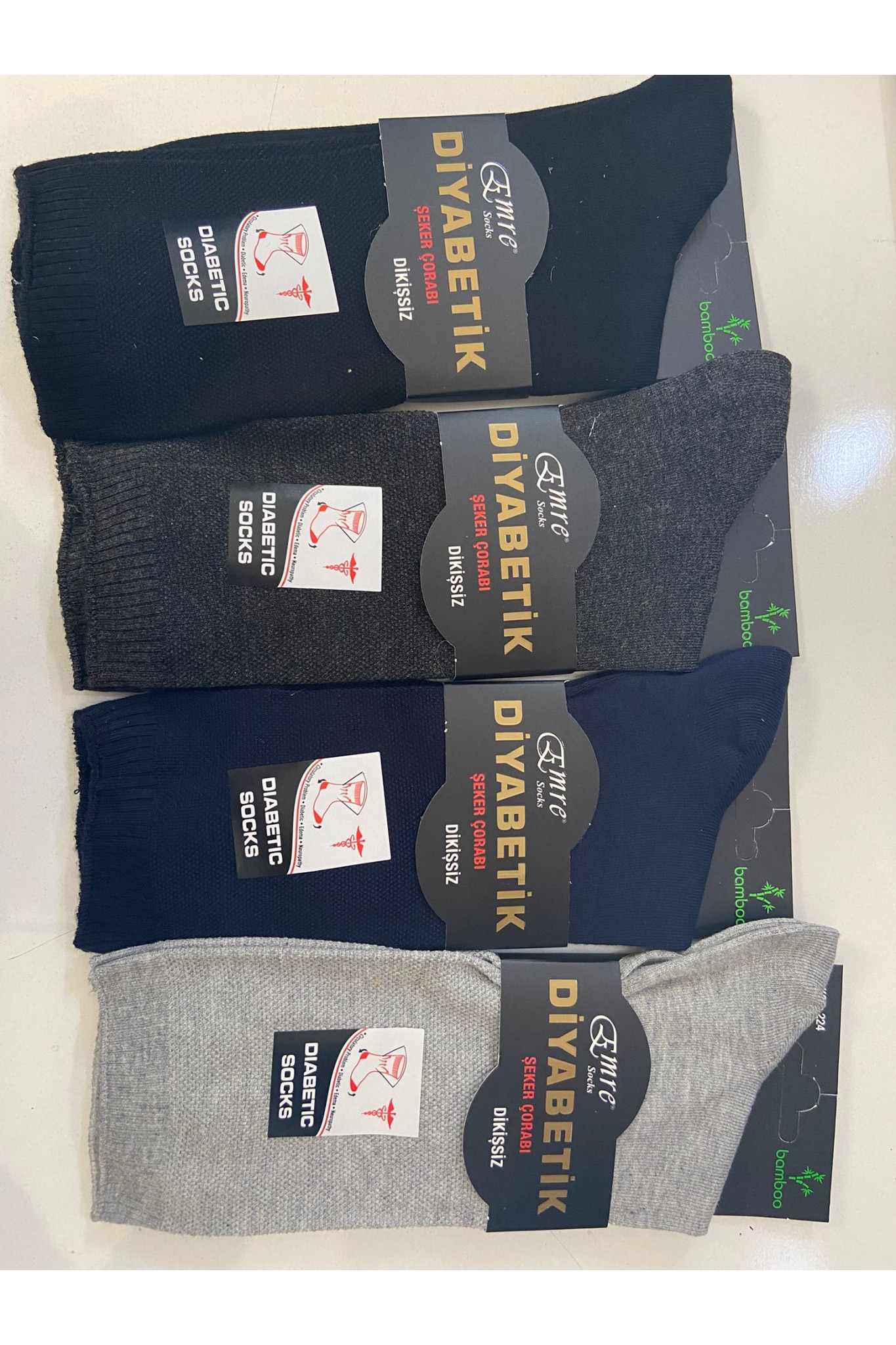 Emre Erkek Bambu Diyabetik Çorap 12'li