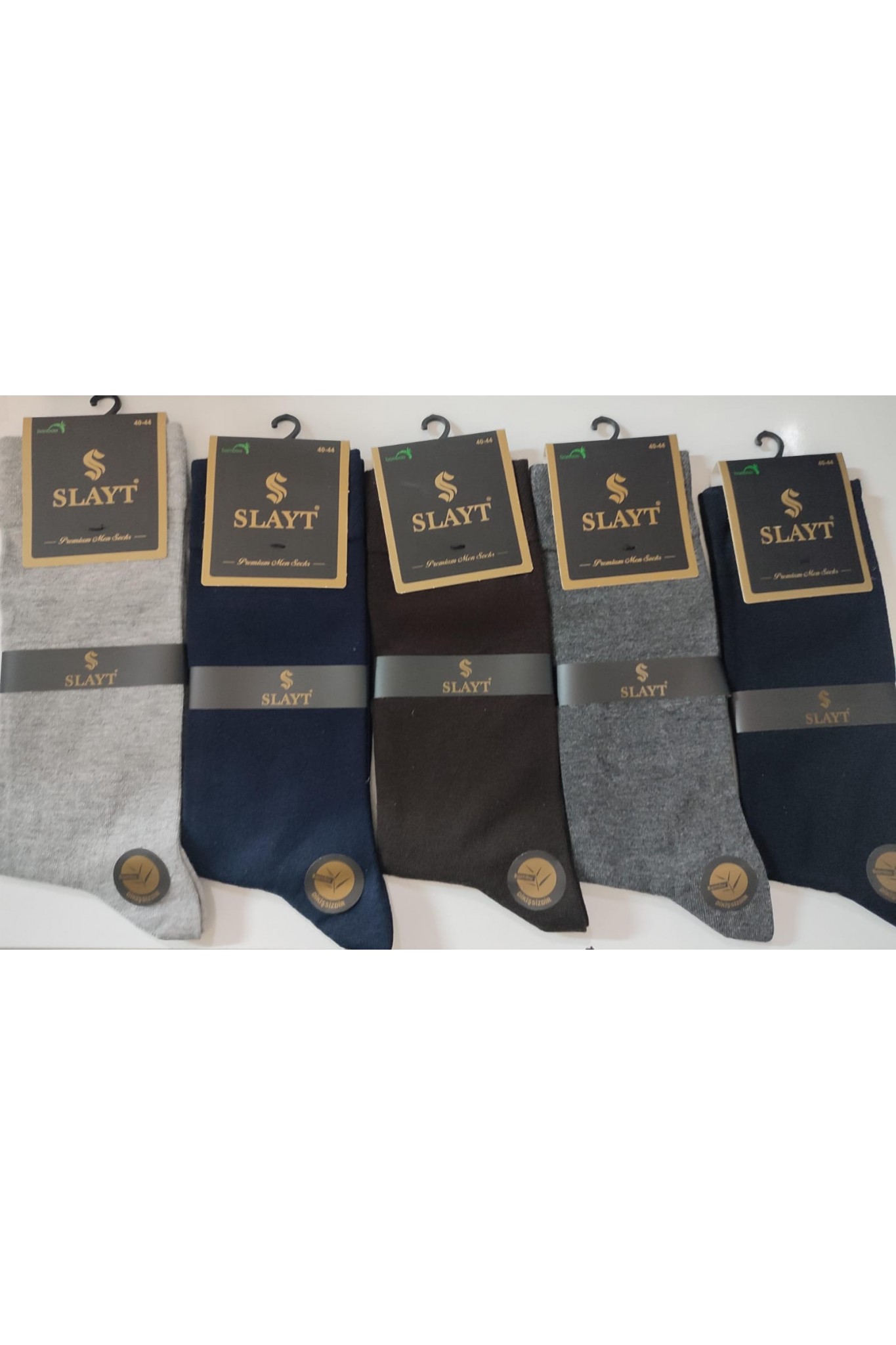 Slayt Erkek Bambu Lyc Düz Çorap 12'li