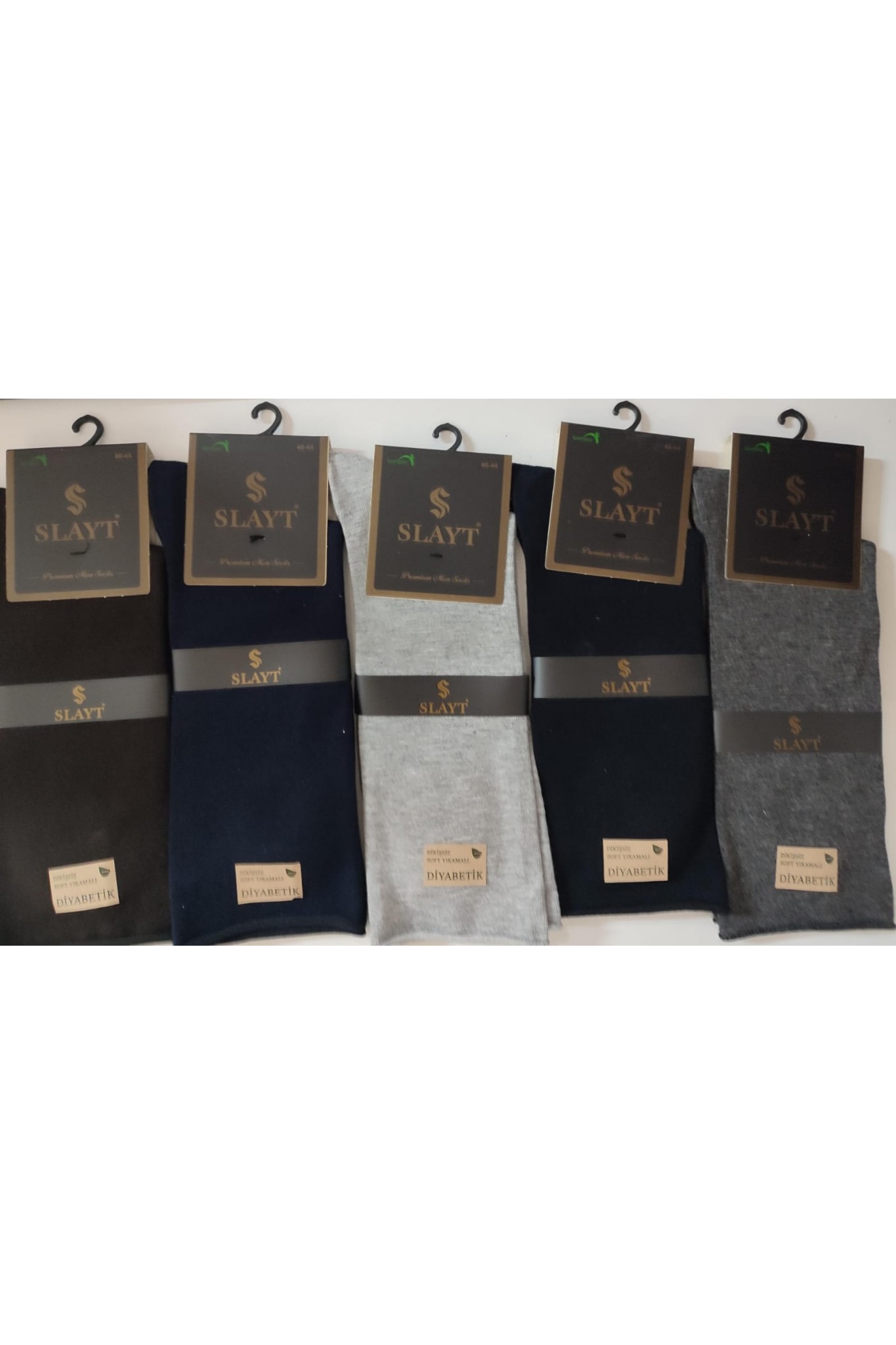 Slayt Erkek Bambu Diabet Çorap 12'li