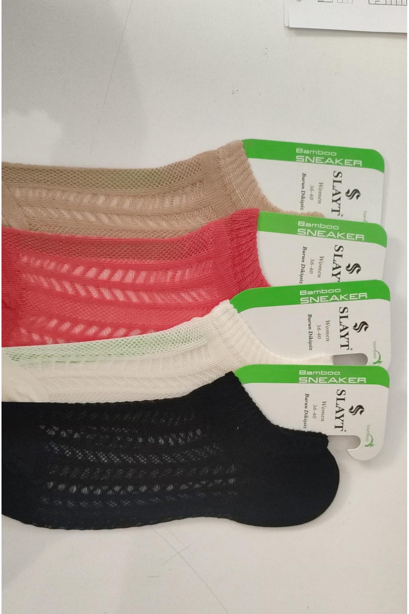 Slayt Kadın Bambu Sneaker Jakar 12'li