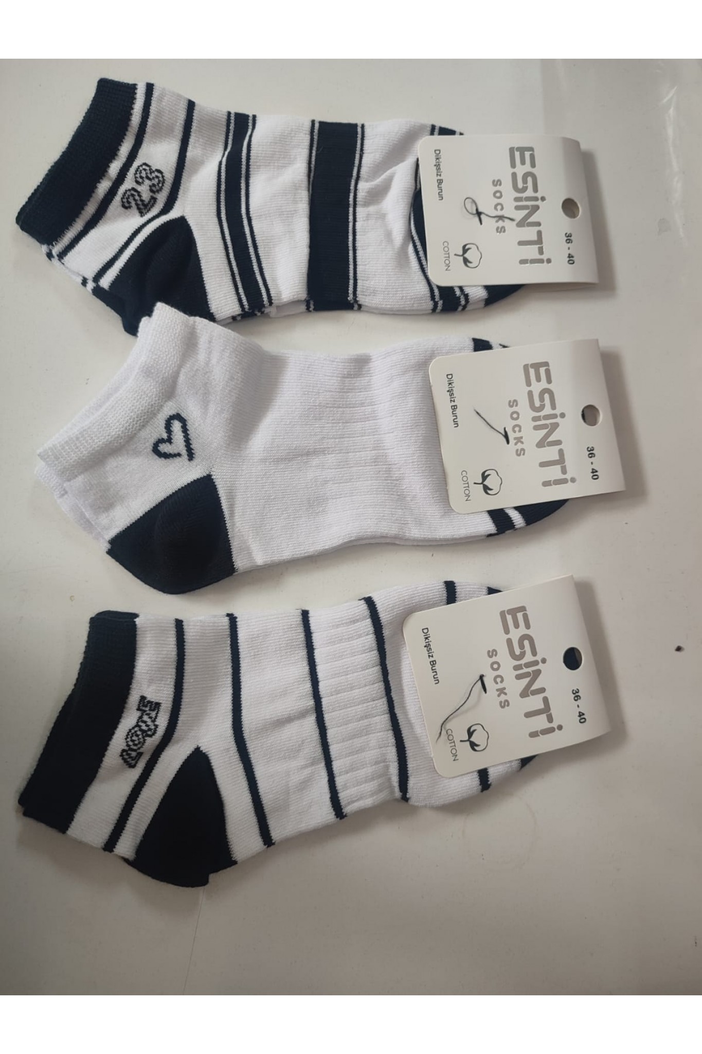 Esinti Kadın Desenli Patik 12'li