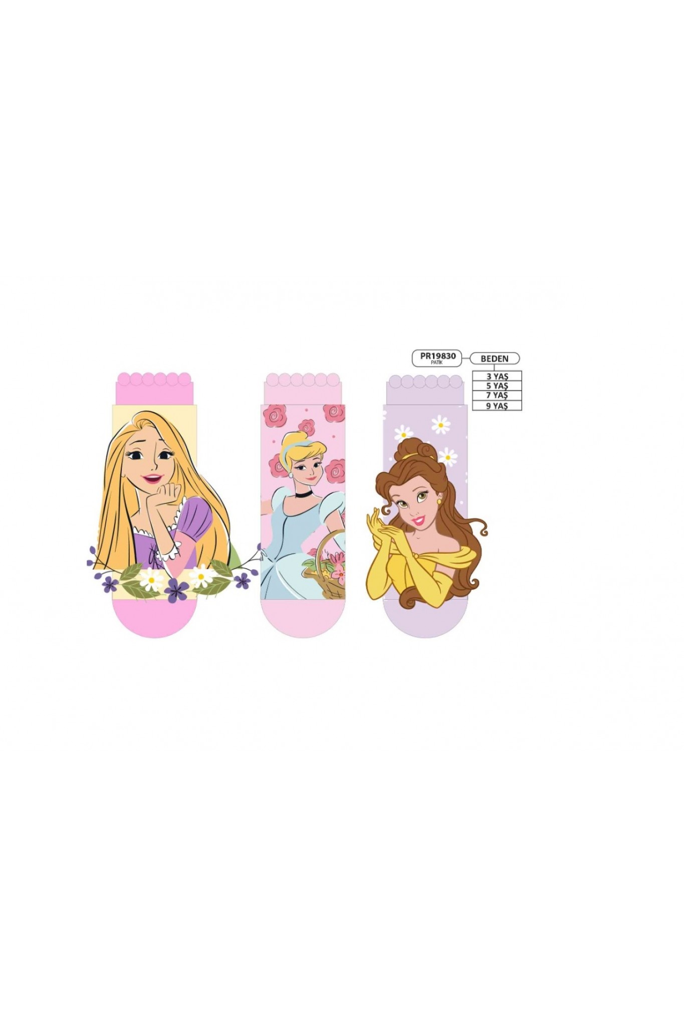Disney Prenses Patik Çorap 12'li