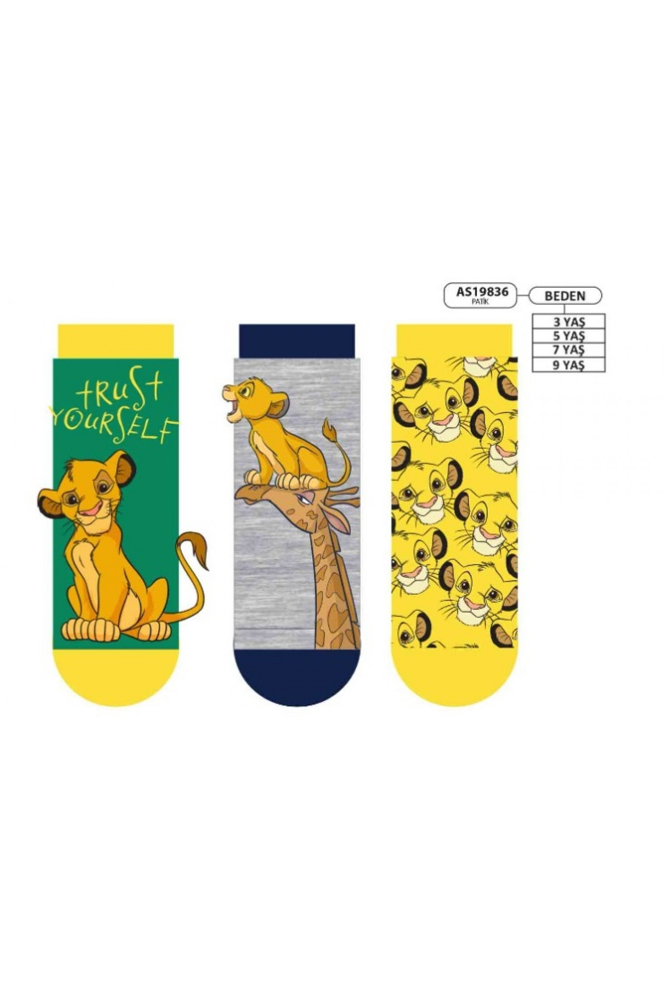 Dısney Aslan Kral Patik Çorap 12'li