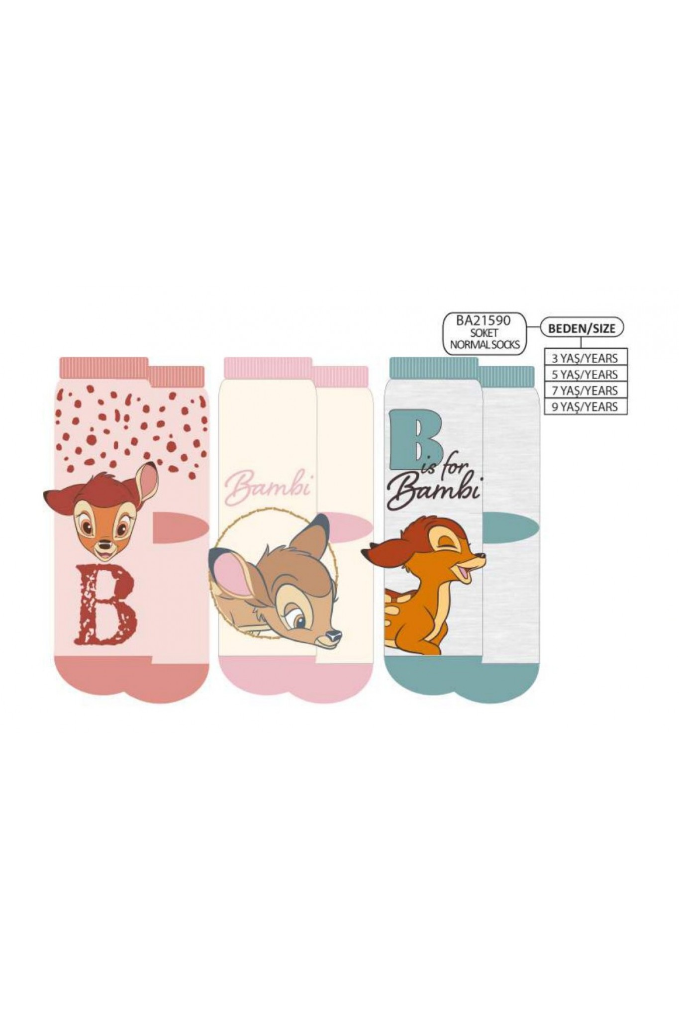 Disney Bambi Soket Çorap 12'li