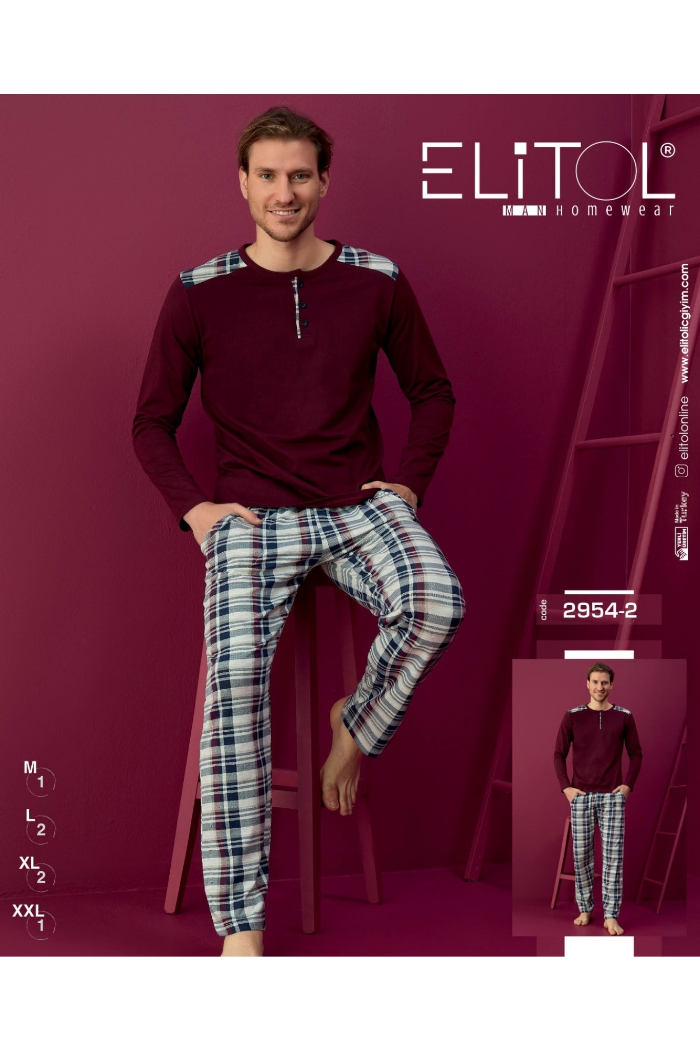 Elitol 2954-2 Erkek Pijama Takım