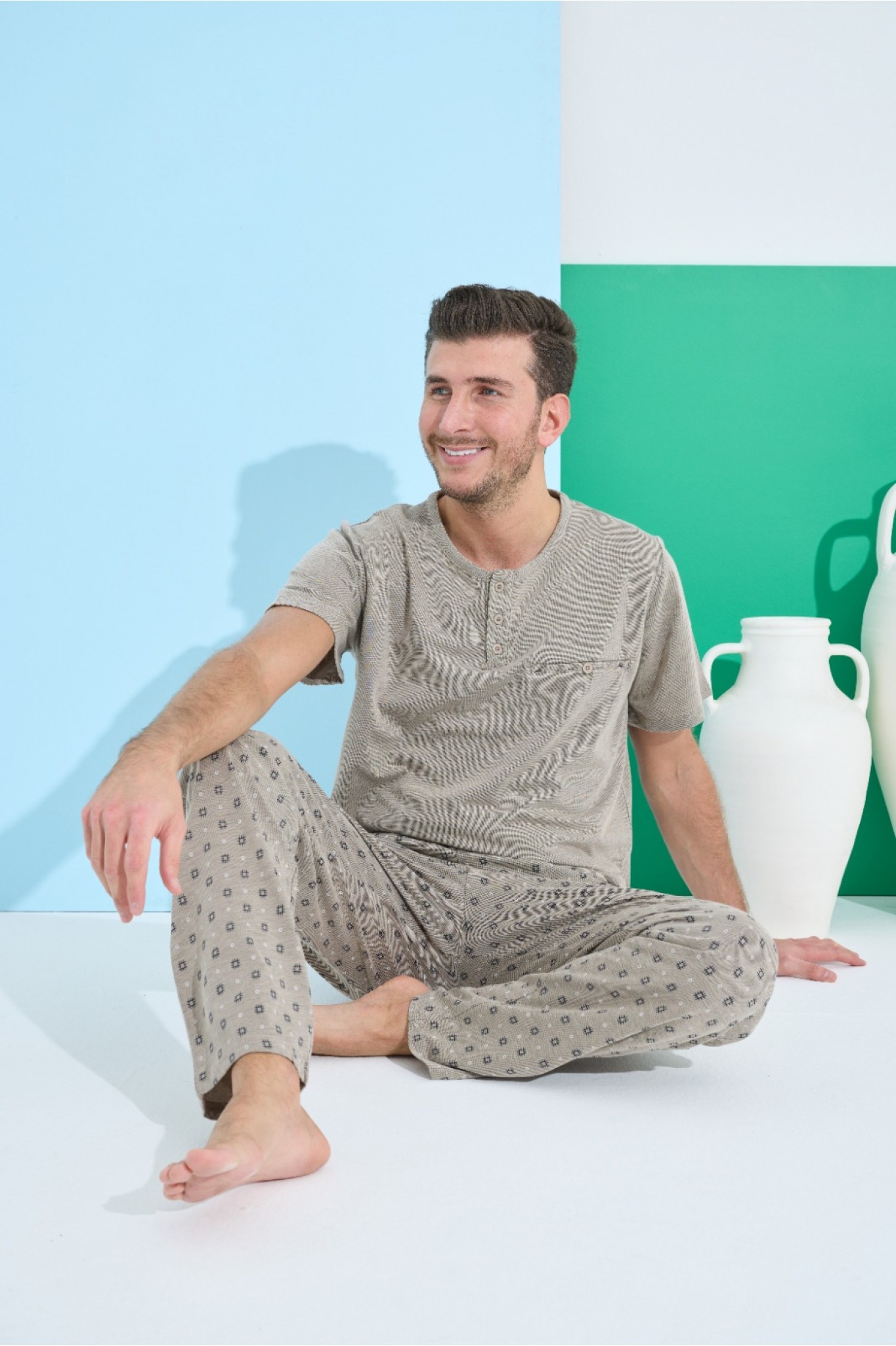 Elitol 9801-1 Erkek Kısa Kol Pijama Takım