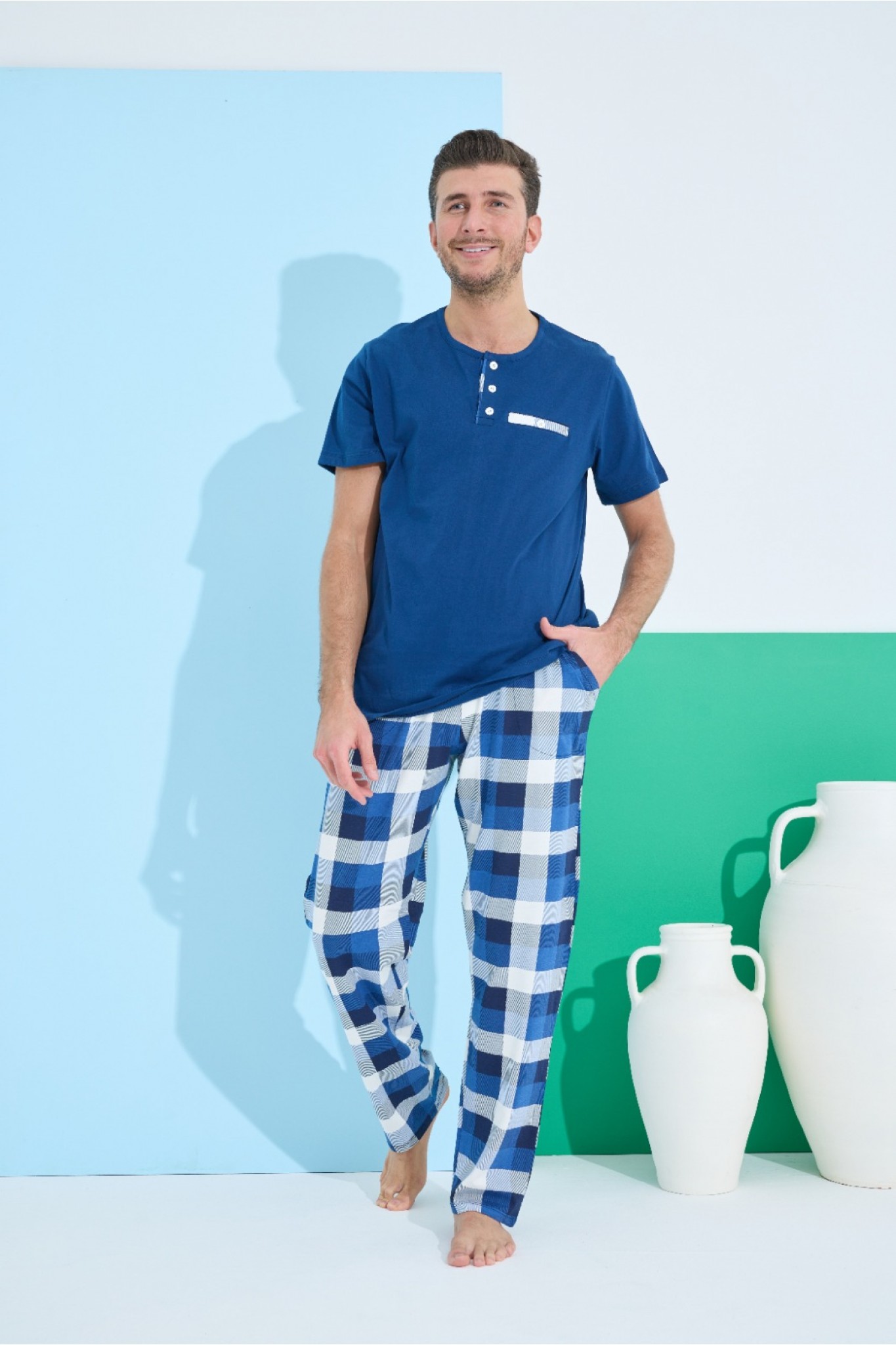 Elitol 9801-11 Erkek Kısa Kol Pijama Takım