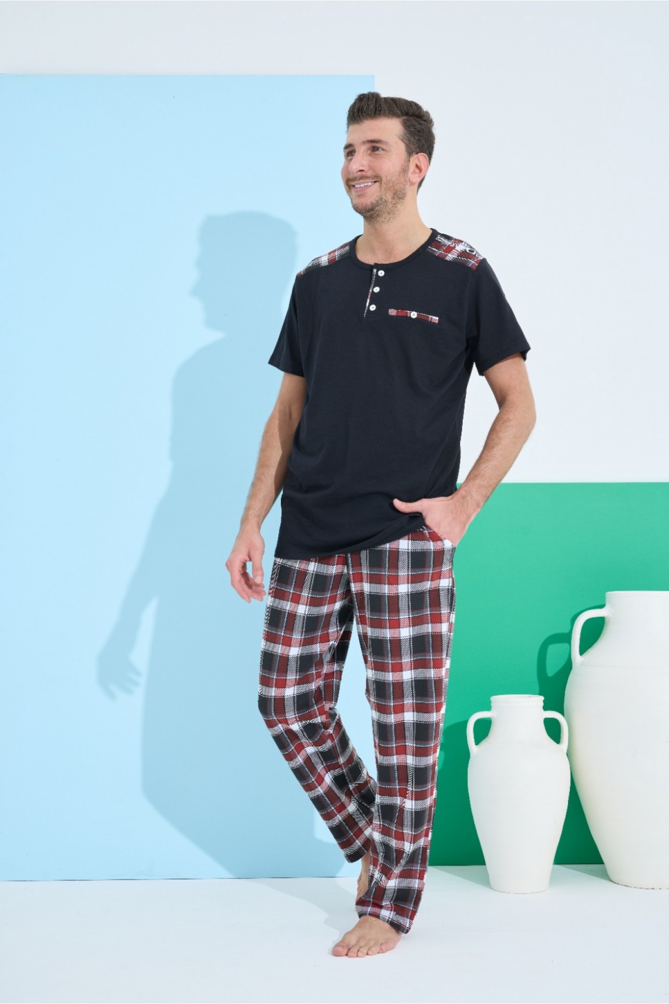 Elitol 9801-12 Erkek Kısa Kol Pijama Takım