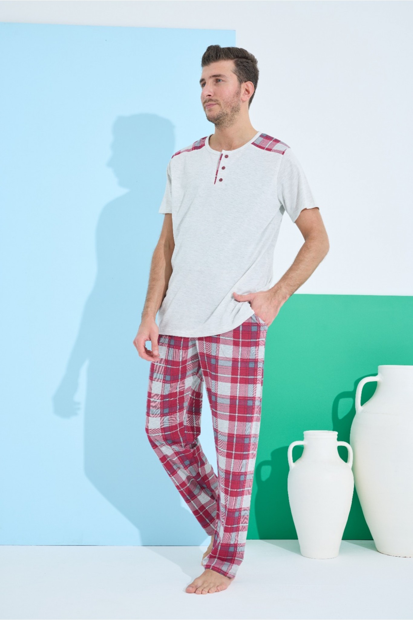 Elitol 9801-14 Erkek Kısa Kol Pijama Takım