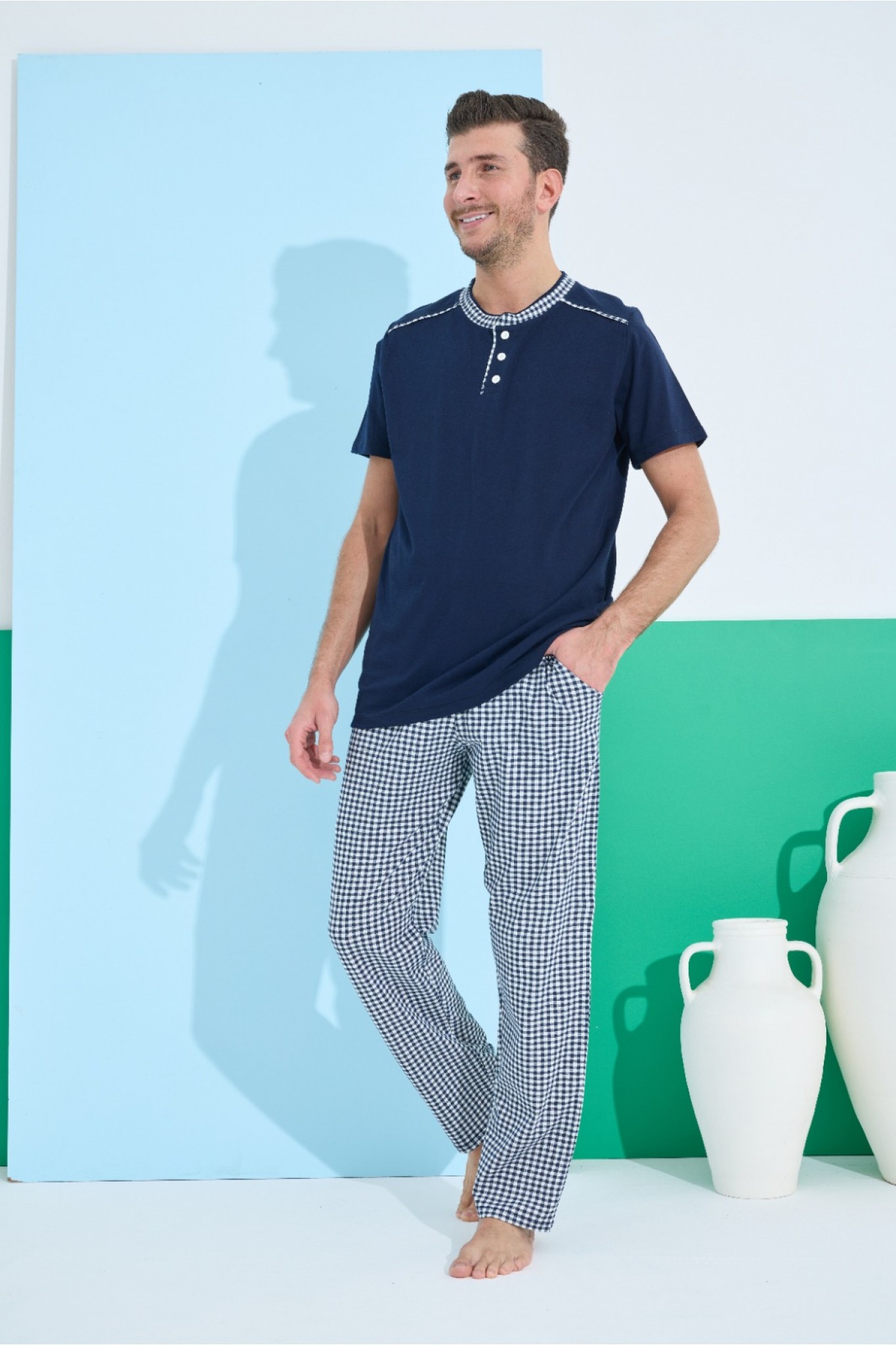 Elitol 9801-16 Erkek Kısa Kol Pijama Takım