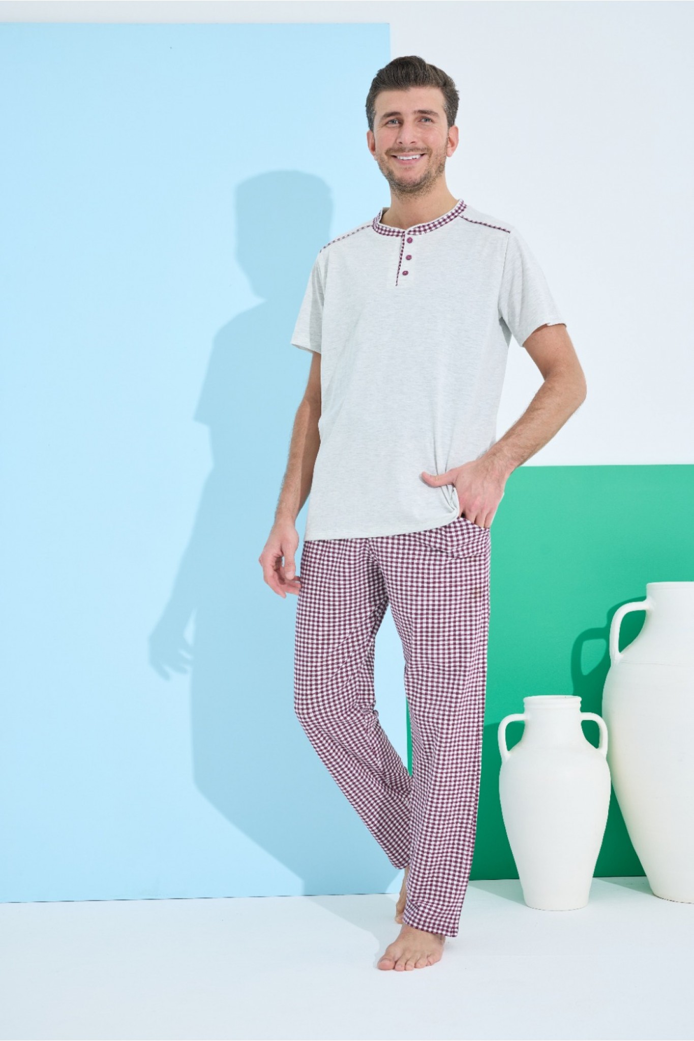 Elitol 9801-17 Erkek Kısa Kol Pijama Takım