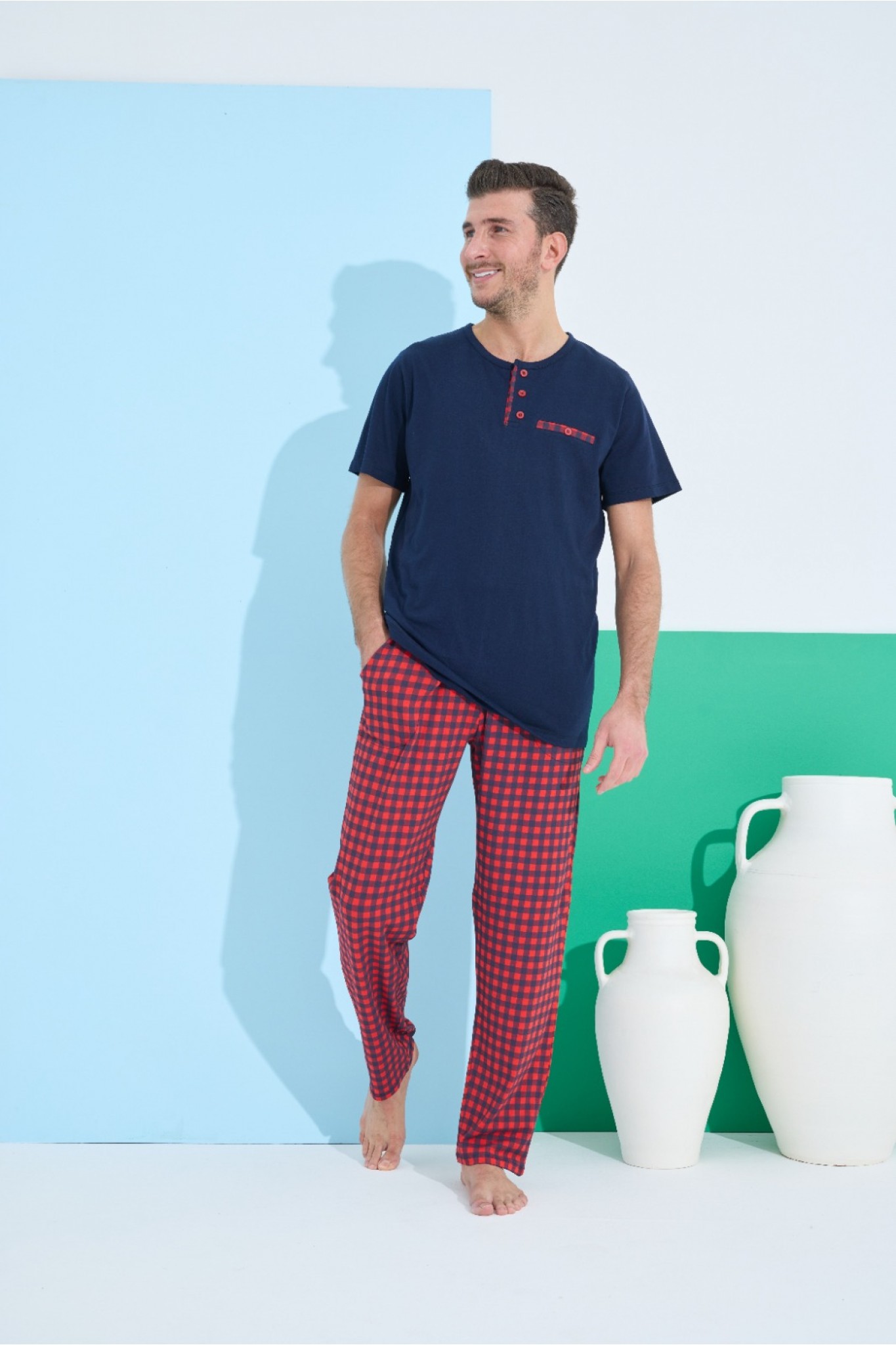 Elitol 9801-18 Erkek Kısa Kol Pijama Takım