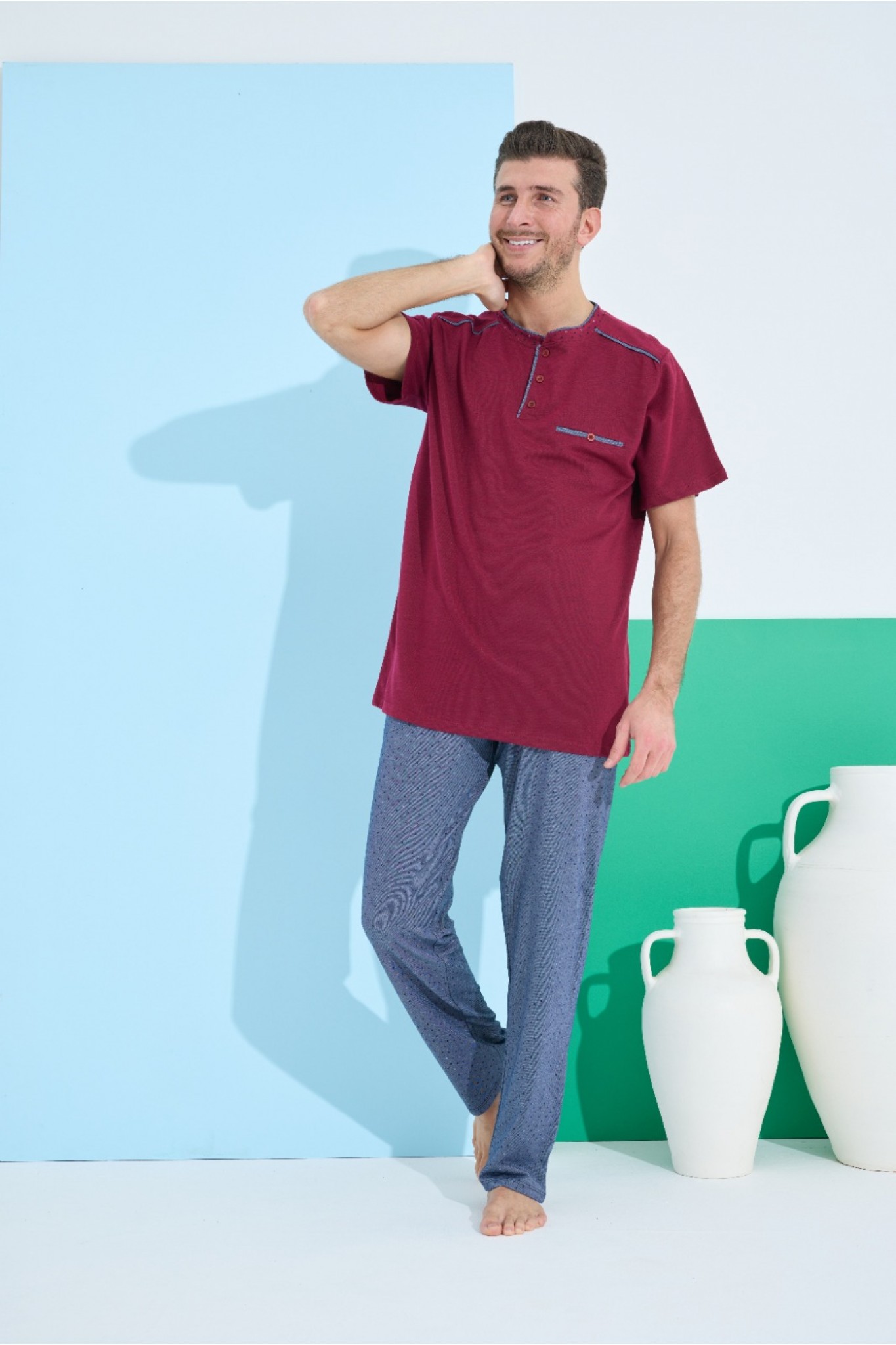 Elitol 9801-5 Erkek Kısa Kol Pijama Takım