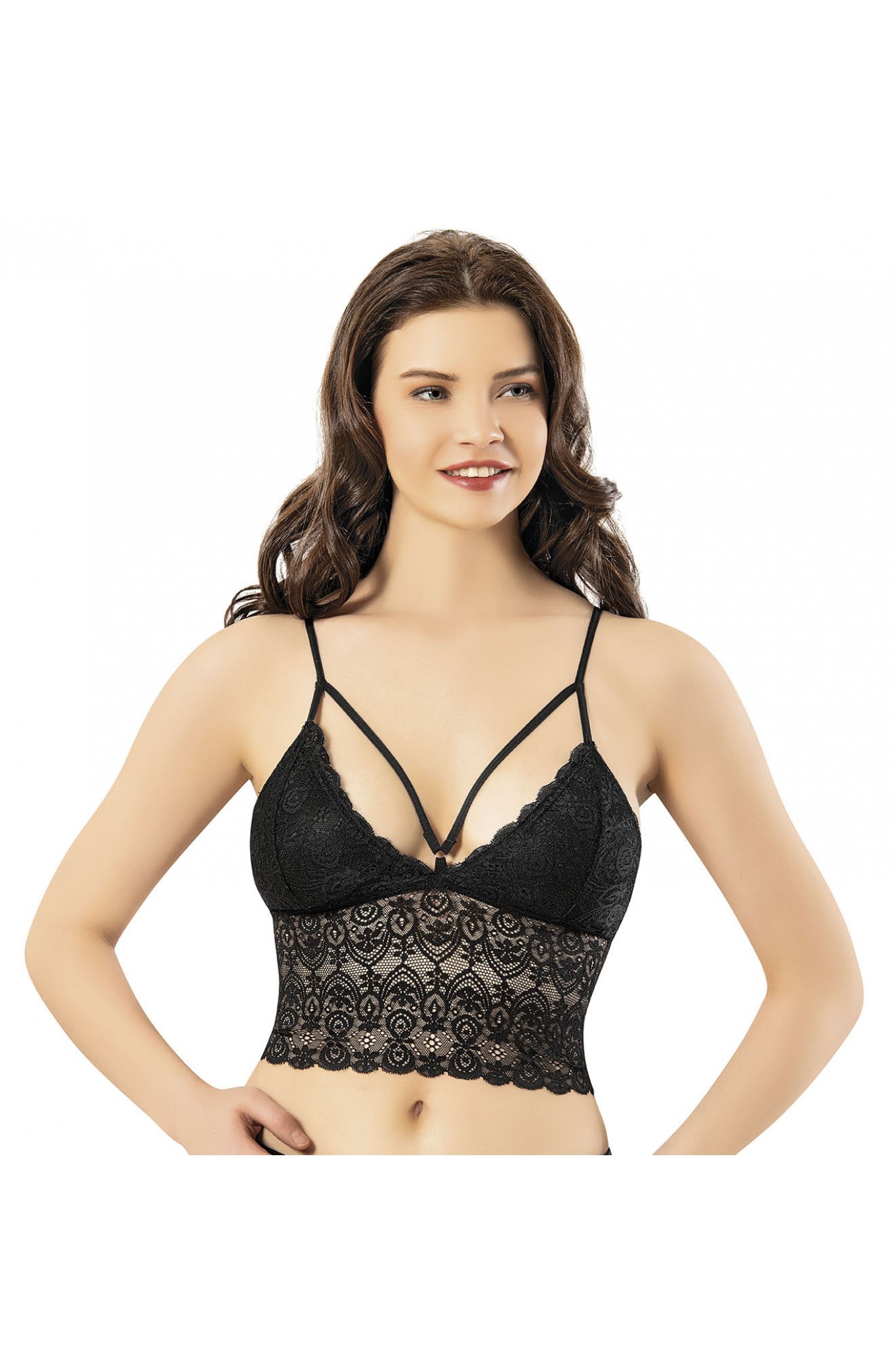 Defnem 8137 Kadın Dantelli Pedli Crop 6'lı