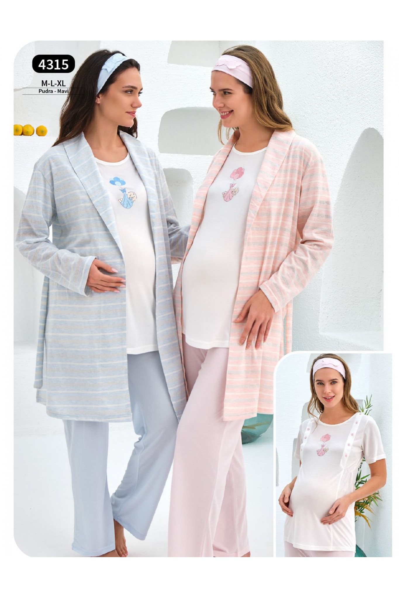 Baha 4315 Kadın 3'lü Pijama Takım