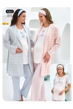 BAHA 4315  BAYAN  3LÜ PİJAMA TAKIM