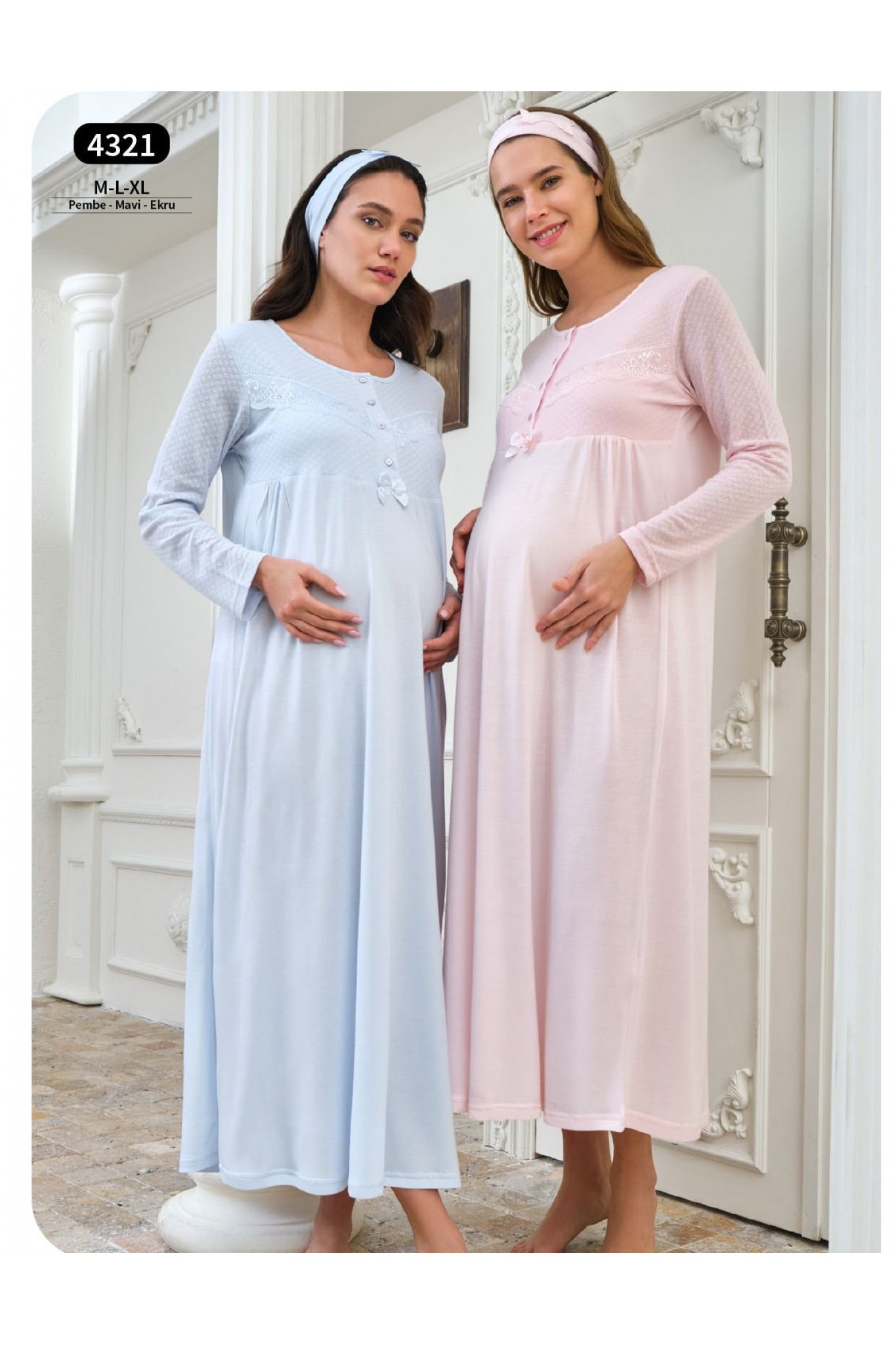 Baha 4321 Kadın Boydan Lohusa Gecelik Takım