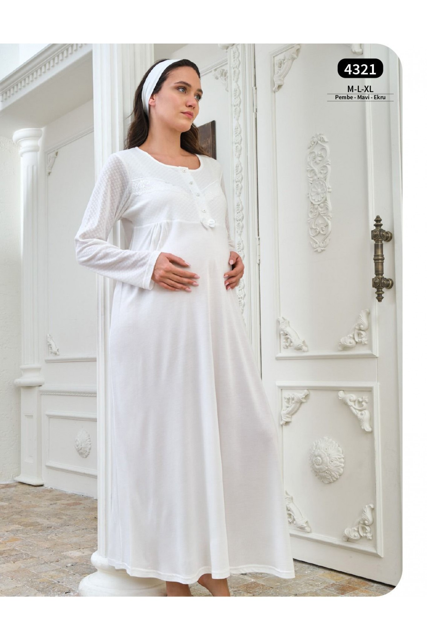 Baha 4321 Kadın Boydan Lohusa Gecelik Takım