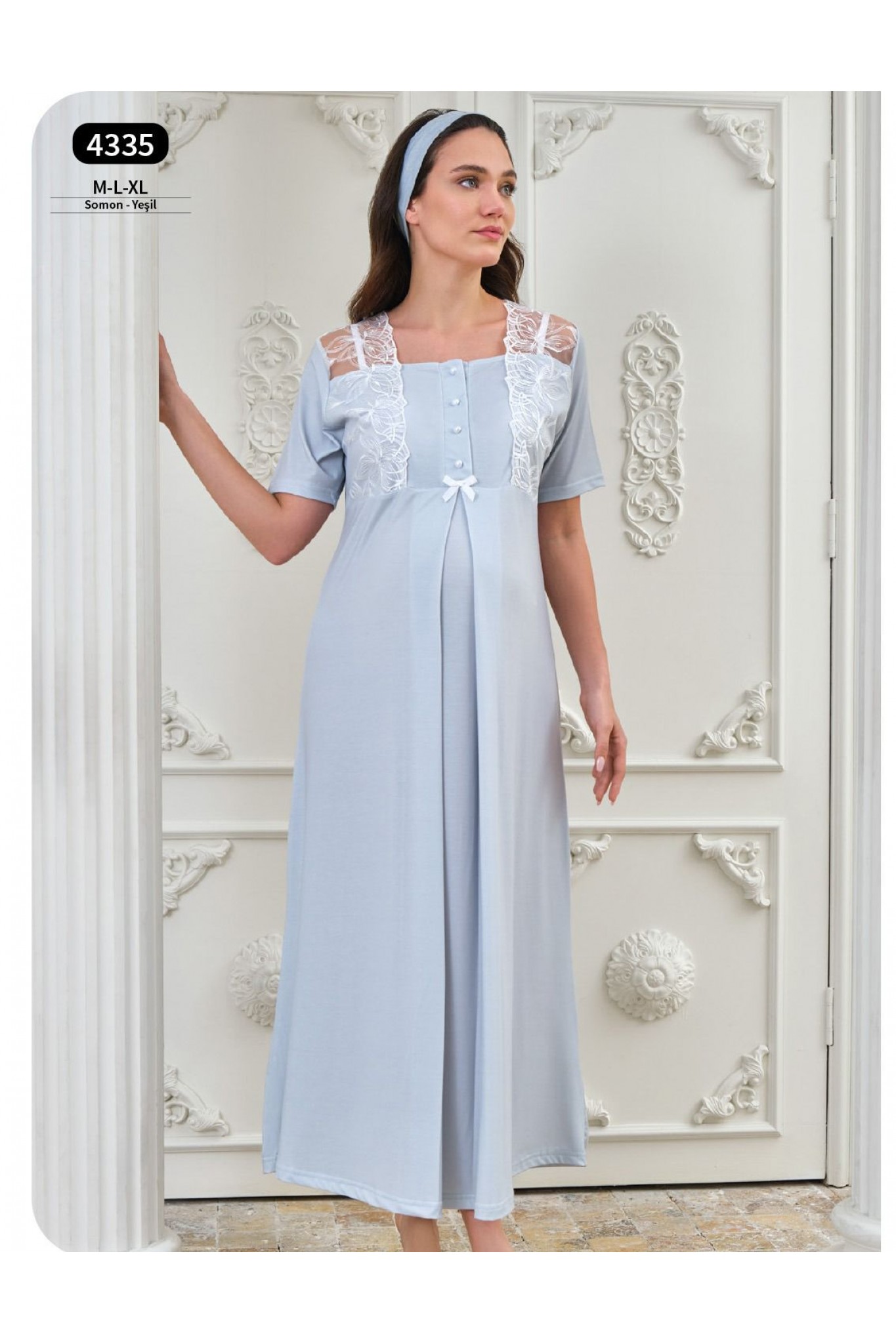 Baha 4335 Kadın 3'lü Lohusa Gecelik Takım