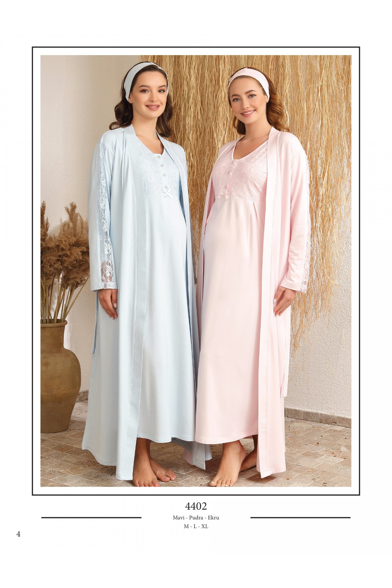 Baha 4402 Kadın Lohusa 2'li Sabahlık Takım