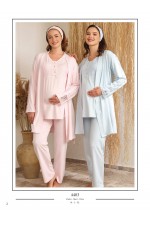 Baha 4403 Kadın Lohusa 3lü Gecelik Takım