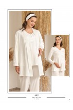 Baha 4403 Kadın Lohusa 3lü Gecelik Takım