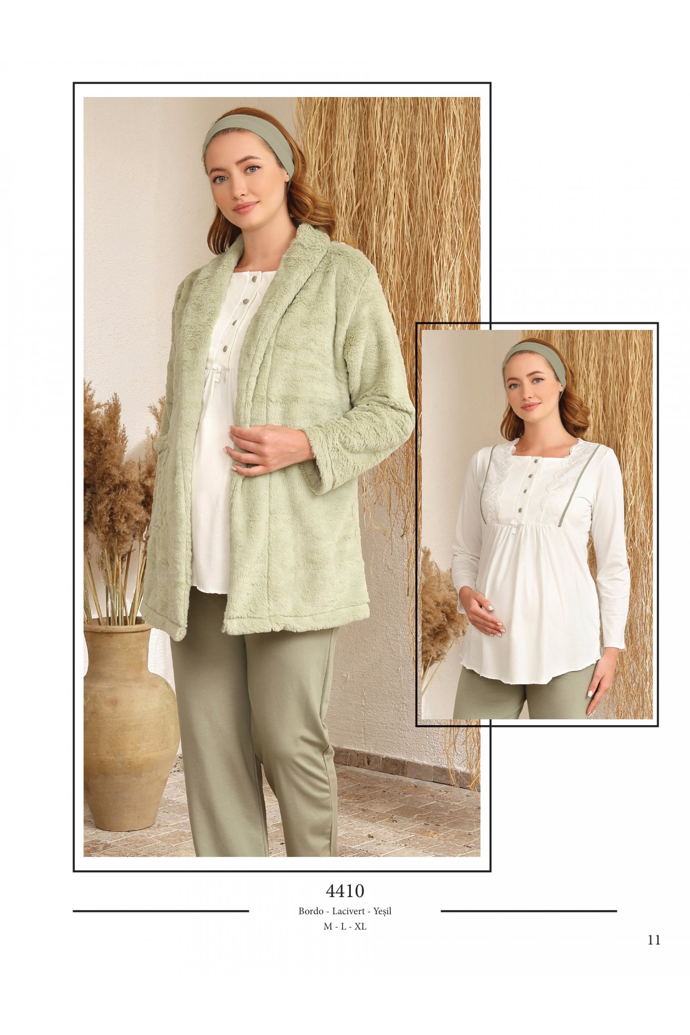 Baha 4410 Kadın Lohusa 3'lü Gecelik Takım